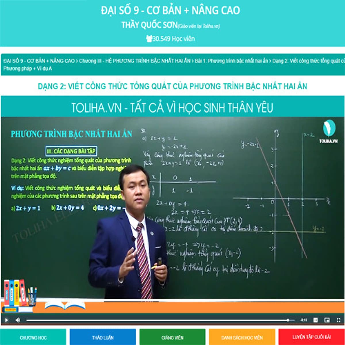 Khóa học ĐẠI SỐ 9 - CƠ BẢN + NÂNG CAO thầy Quốc Sơn- 03 tháng