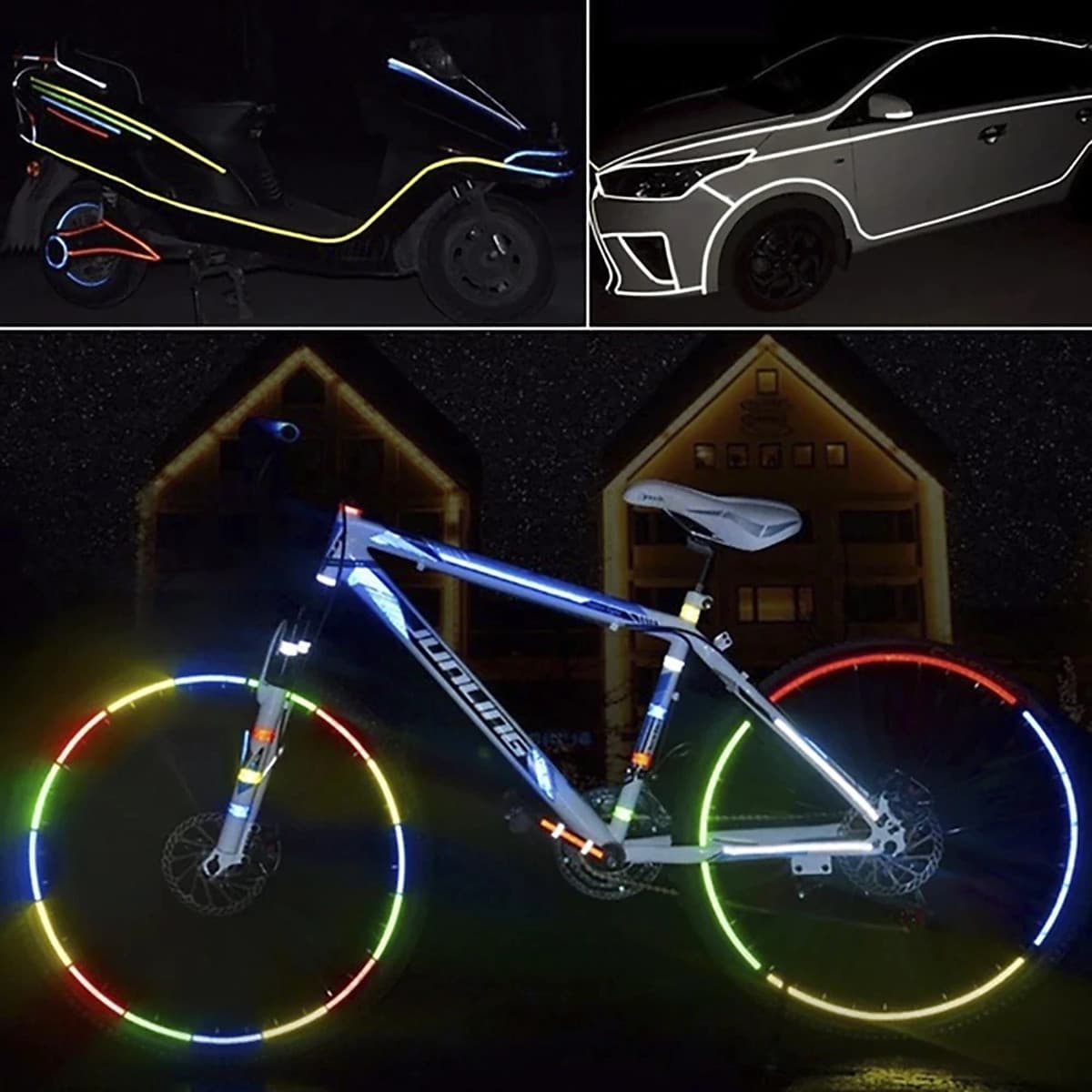 Băng Cuộn Dán Dính Đề Can (Decal) Phản Quang Dán Trang Trí Viền Thân Xe Đạp, Xe Máy, Ô tô An Toàn Ban Đêm Nổi Bật (1 cuộn 8 mét) Mai Lee