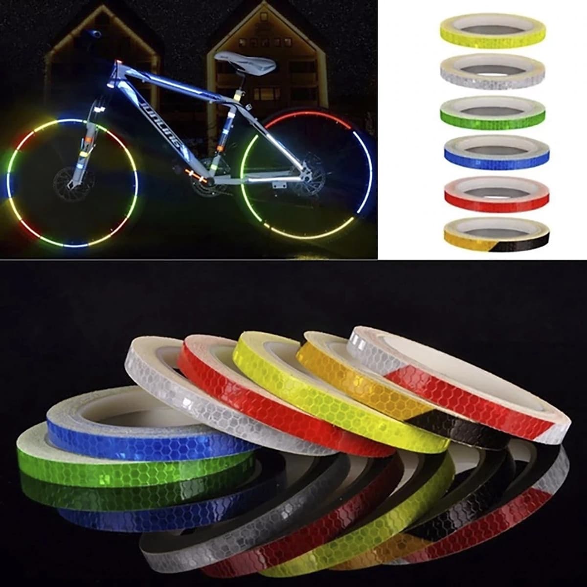 Băng Cuộn Dán Dính Đề Can (Decal) Phản Quang Dán Trang Trí Viền Thân Xe Đạp, Xe Máy, Ô tô An Toàn Ban Đêm Nổi Bật (1 cuộn 8 mét) Mai Lee