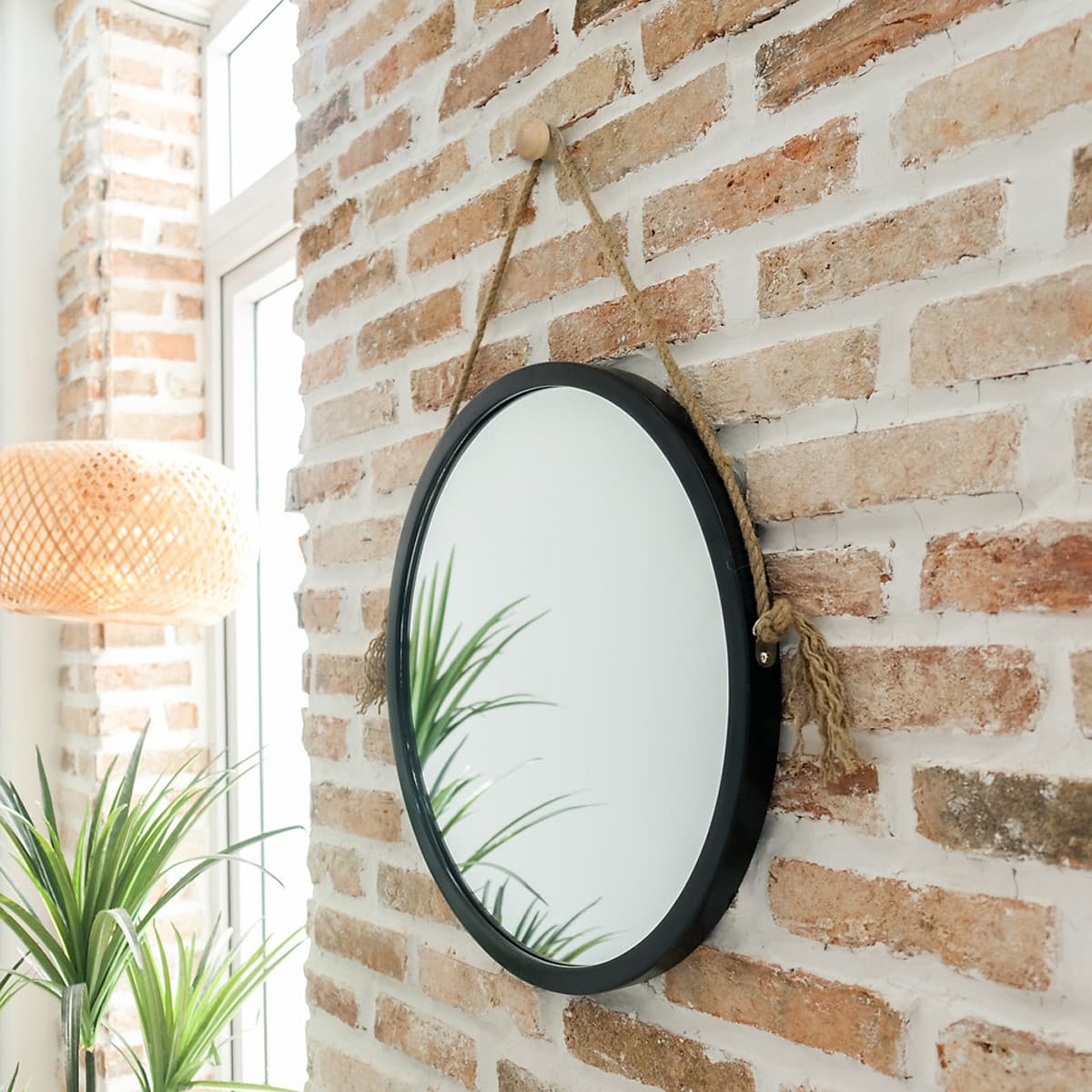 Gương Tròn Soi Trang Điểm Treo Tường Khung Gỗ Hàn Quốc Mia Mirror Nội Thất Kiểu Hàn BEYOURs