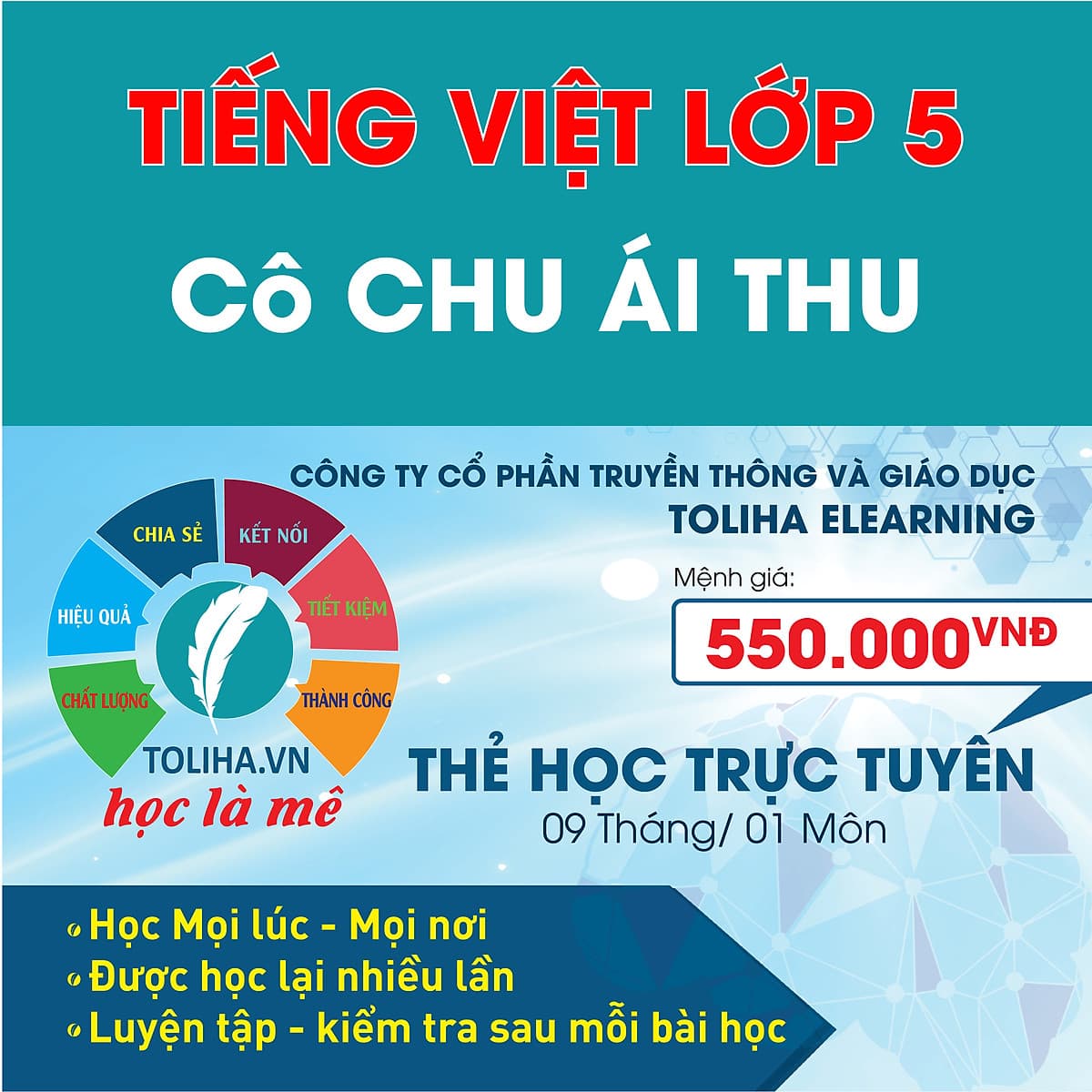 Khóa học TIẾNG VIỆT LỚP 5 cô Chu Ái Thu - 09 tháng