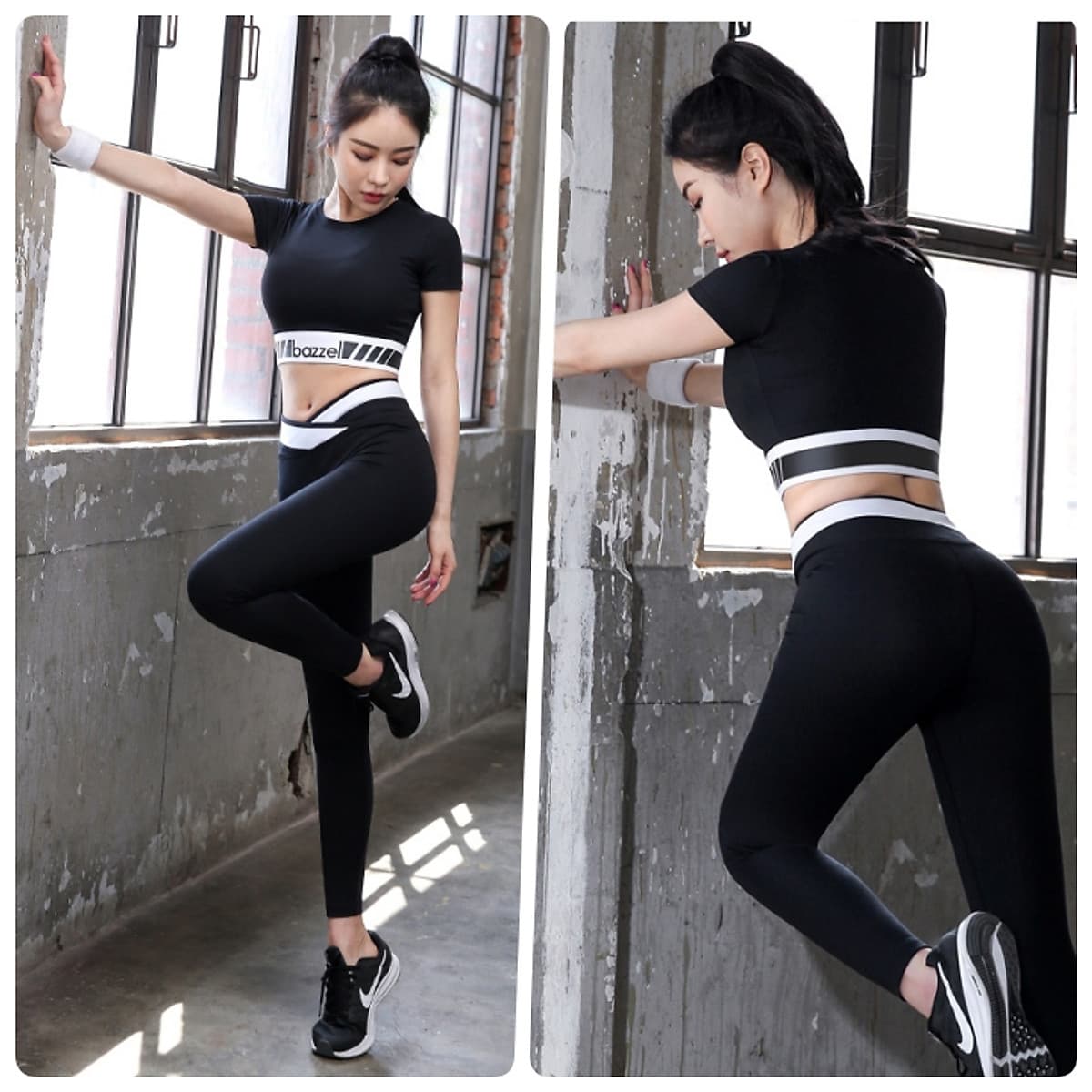 Set Bộ Quần Áo Tập Yoga Gym Thể Thao Nữ, Hàng Đẹp Cao Cấp, Thiết Kế Mới Nhất, Áo Croptop, Quần Cạp Cao, Vải Co Dãn 4 Chiều, 2 Màu Đen - Tím, Mã HK10