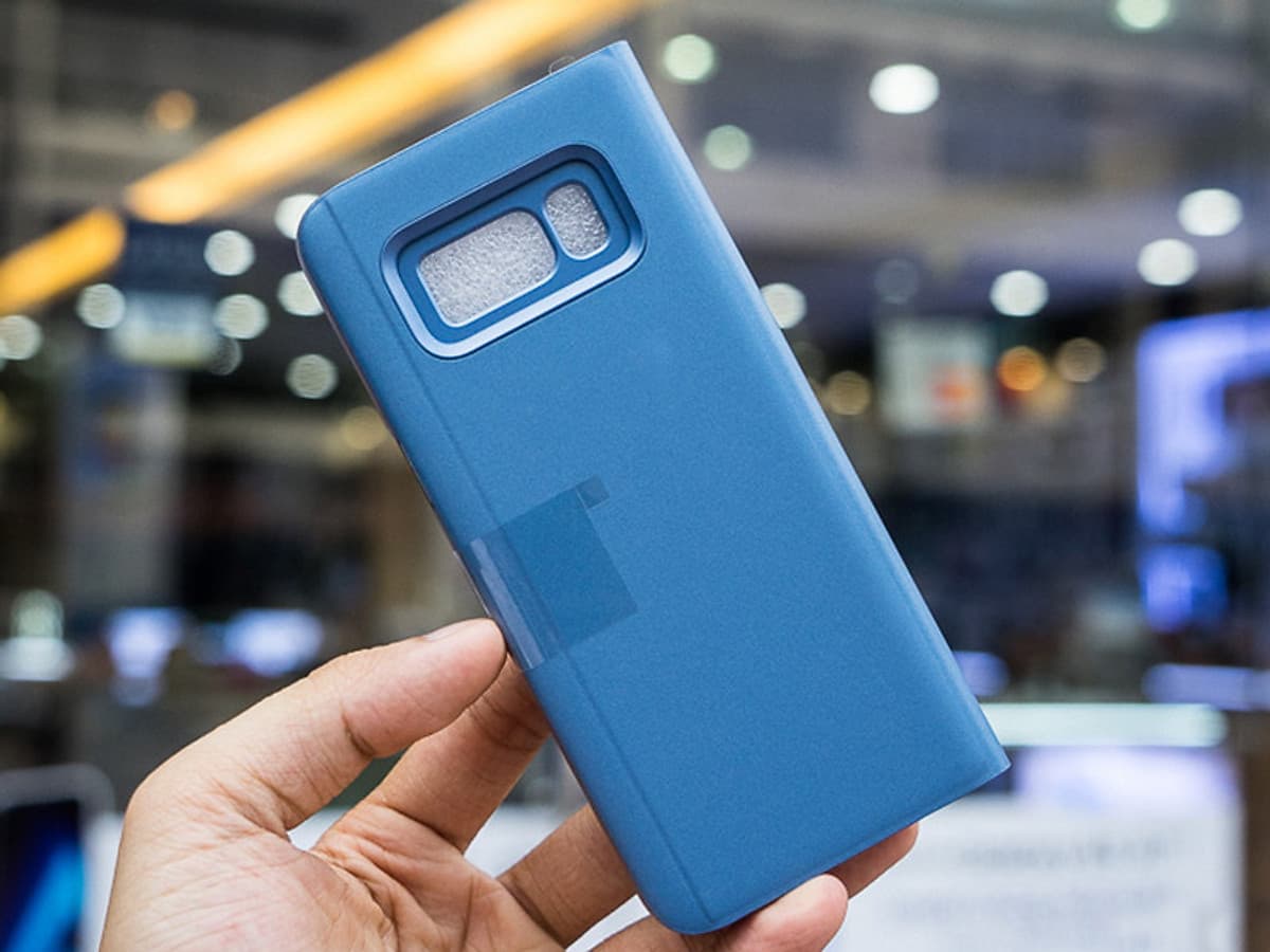 Bao da tráng gương cho Samsung Galaxy Note 8 nắp gập 2 mặt 