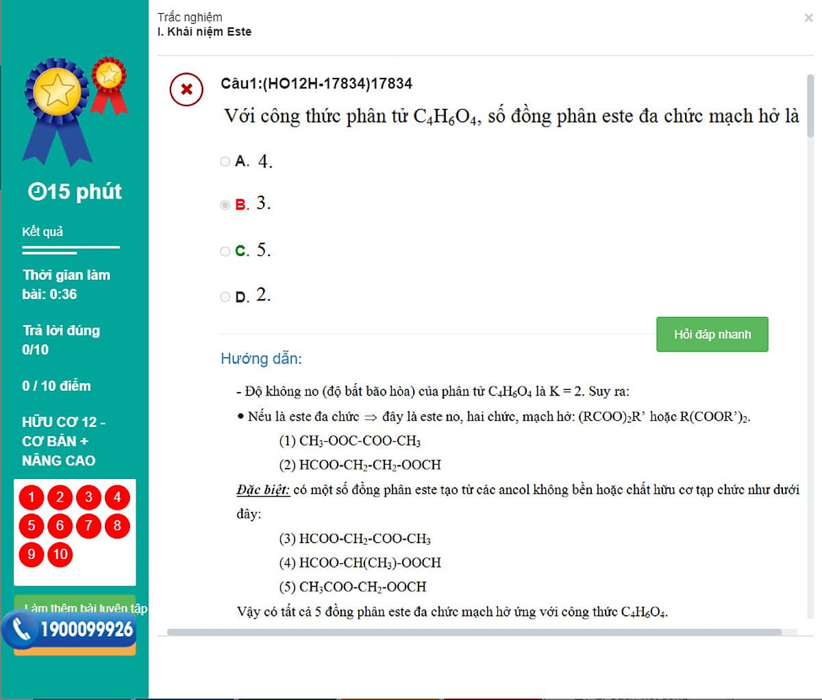 Khóa học HÓA HỌC HỮU CƠ 12 - CƠ BẢN + NÂNG CAO thầy Dương Tiến Tài - 03 tháng