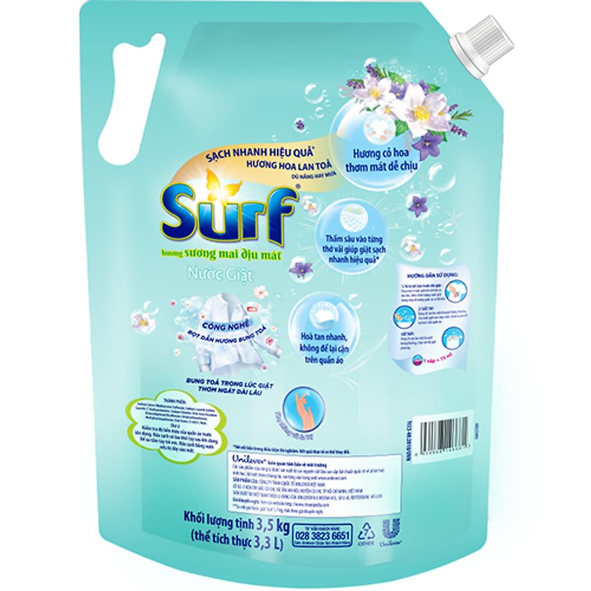 Surf Nước Giặt Hương Sương Mai Dịu Mát Túi (3.5kg)