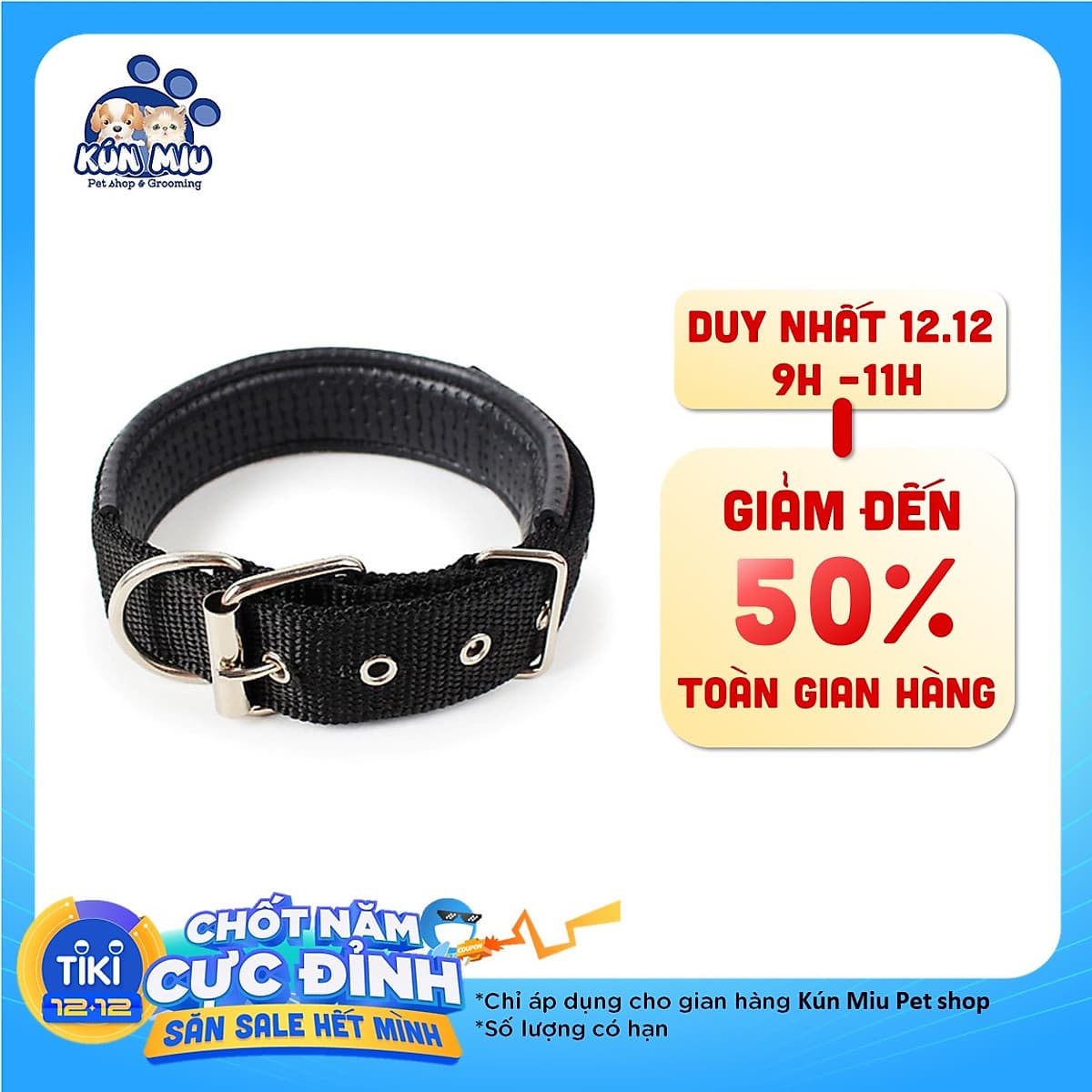 Vòng cổ đệm cho chó (Chọn 4 màu) - Vòng cổ chó mèo 5 size thích hợp mọi loại chó