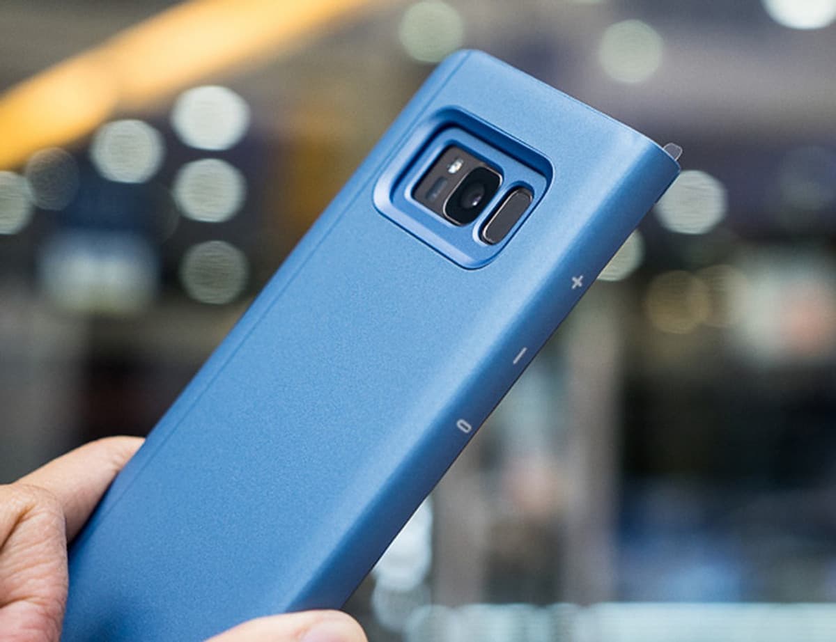 Bao da tráng gương cho Samsung Galaxy Note 8 nắp gập 2 mặt 