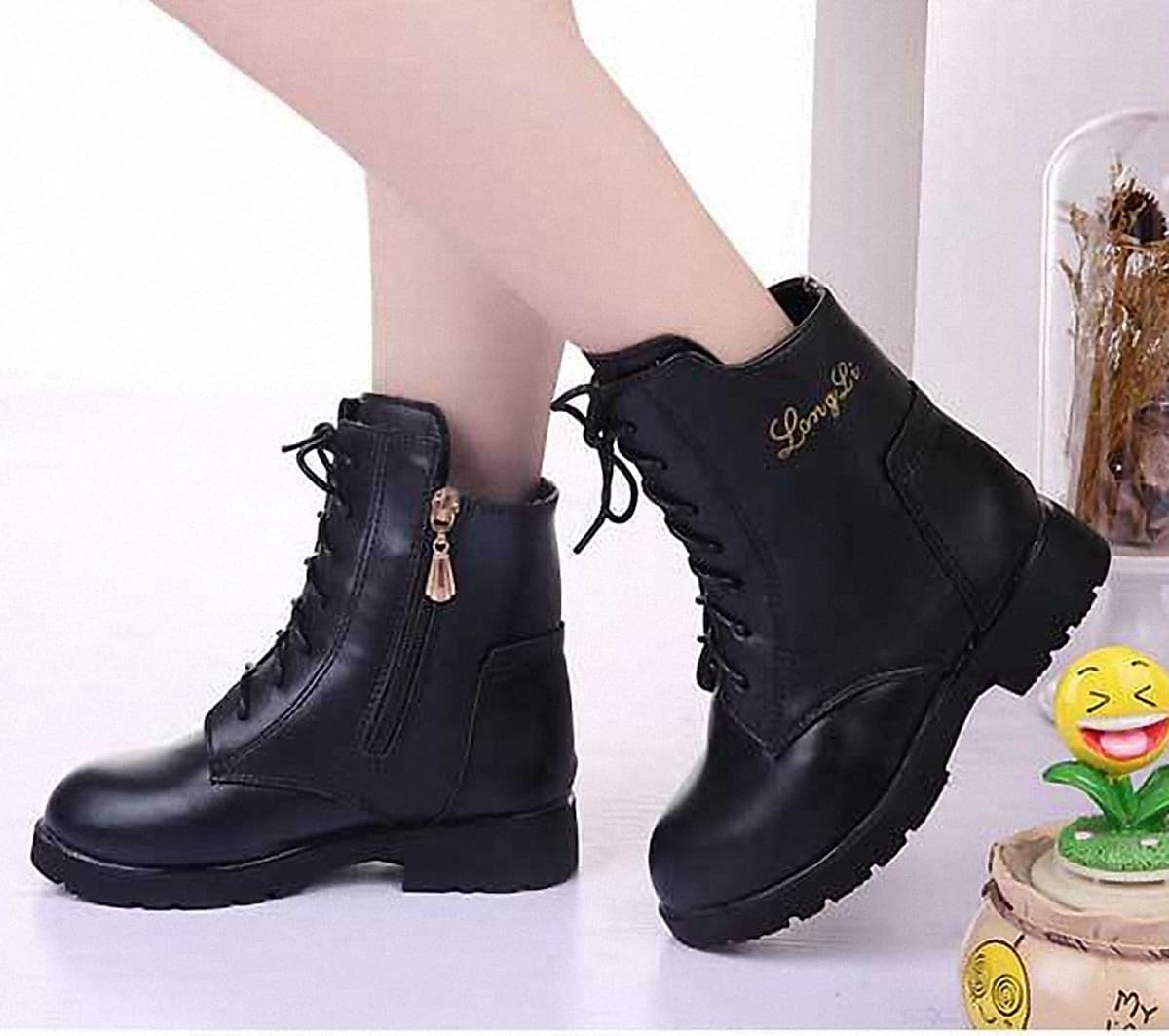 Boot bé gái trẻ em thiết kế cao cổ phong cách Hàn Quốc - B10