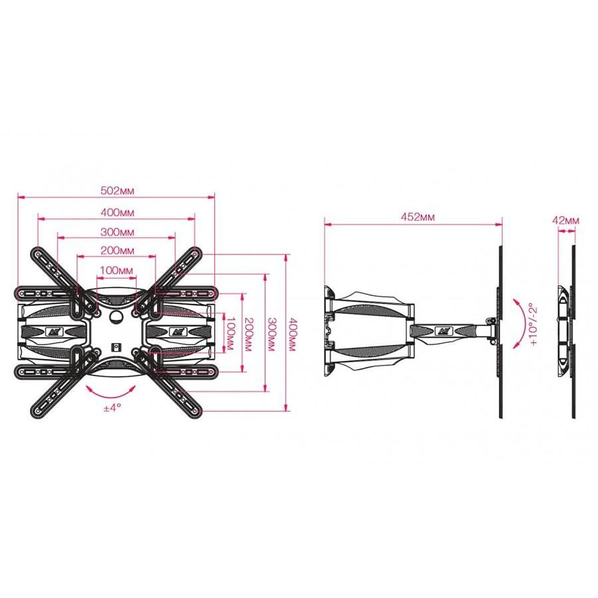 Giá treo tivi đa năng góc 4 tay nhập khẩu NBP5 (32-60inch)