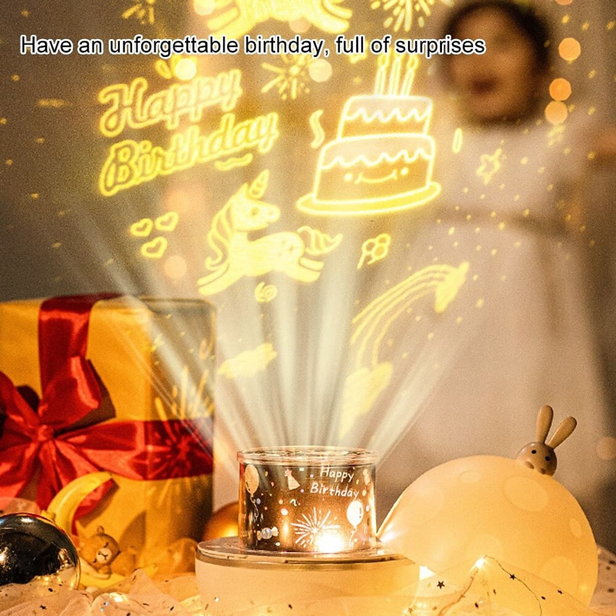 Chill Party-Đèn Chiếu Ngàn Sao 6 phong cách kiêm đèn ngủ xoay tự động, tích hợp phát nhạc bằng Bluetooth nhiều màu sắc tuyệt đẹp, sạc lại bằng USB