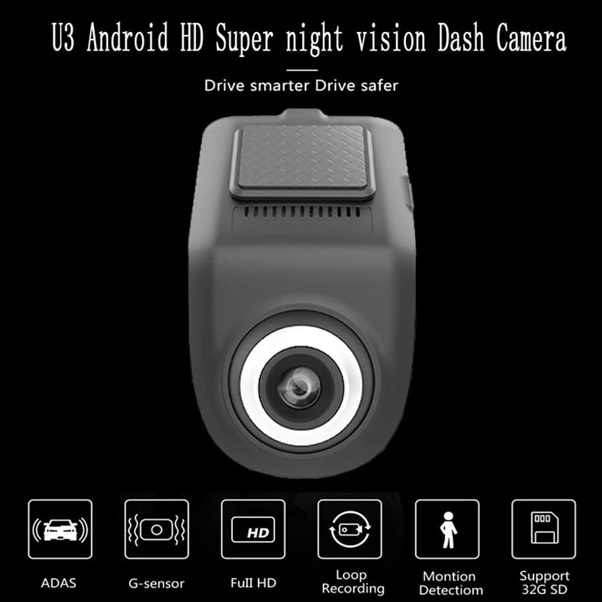 Camera Hành Trình U6 Dùng Cho Xe Hơi, Ô Tô Kết Nối Màn Hình DVD Android