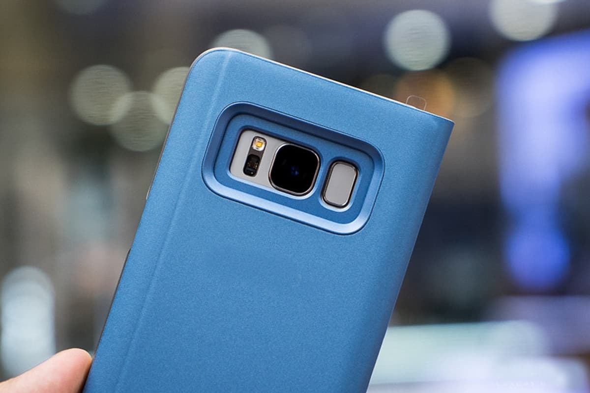 Bao da tráng gương cho Samsung Galaxy Note 8 nắp gập 2 mặt 