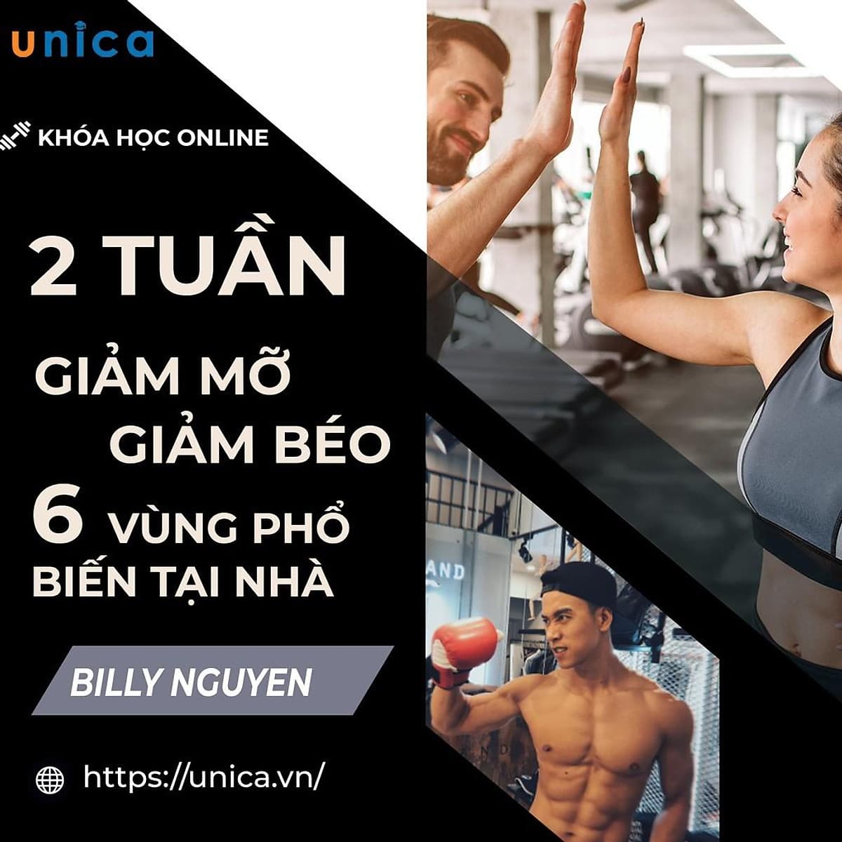  Khóa học SỨC KHỎE - 2 Tuần Giảm Mỡ, Giảm Béo 6 Vùng Phổ Biến Ngay Tại Nhà [UNICA.VN