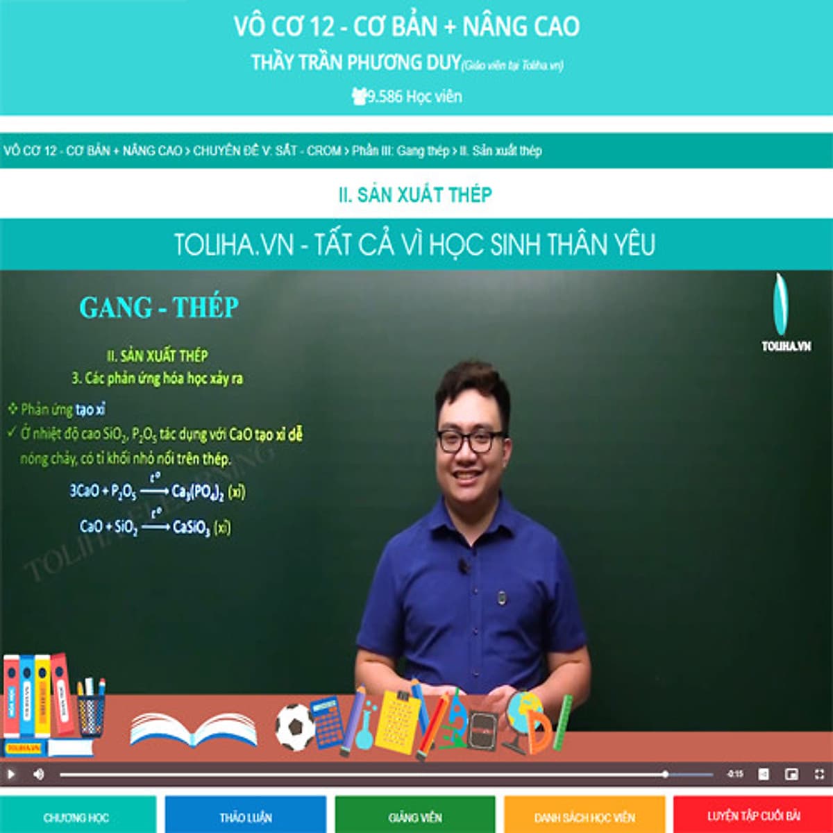 Khóa học HÓA HỌC VÔ CƠ 12 - CƠ BẢN + NÂNG CAO thầy Trần Phương Duy - 06 tháng