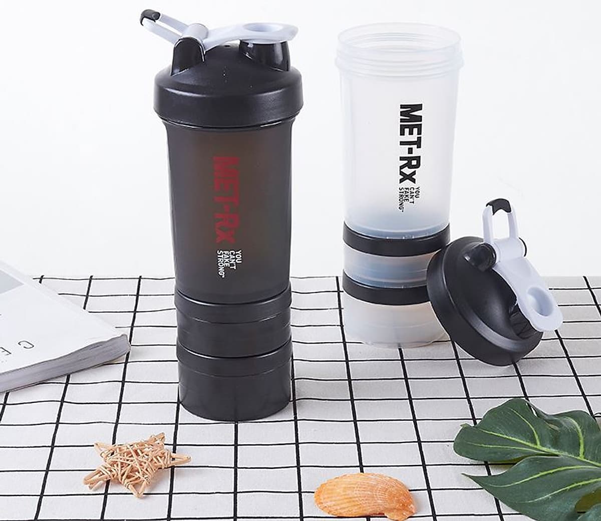Bình Lắc Shaker, Bình Nước Gym, Bình Thể Thao Cho Gymer 4 in 1 (500ml) - Hàng Chính Hãng Amalife