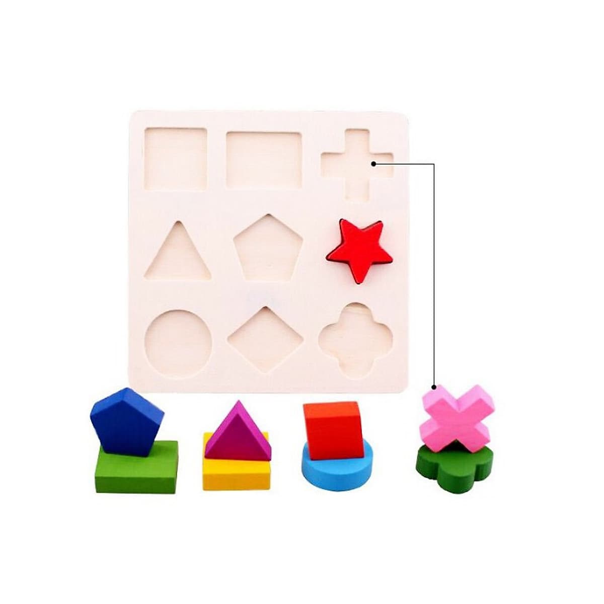 Đồ chơi gỗ giáo cụ Montessori combo 3 bảng lắp ghép hình khôi - TotdepreHH1042