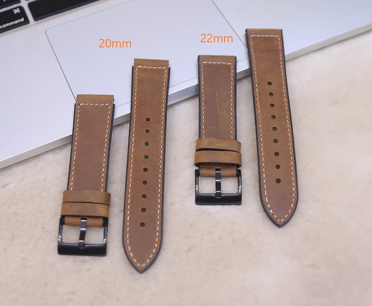 Dây da sáp dầu Vintage thay thế cho đồng hồ thông minh Smart Watch Size 20mm, 22mm Samsung Galaxy/ Huawei GT2/ Xiaomi
