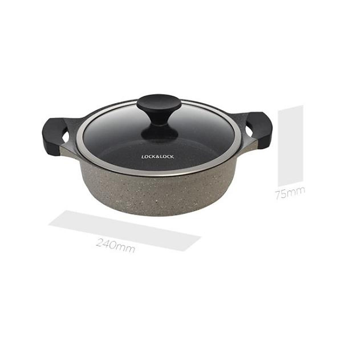 Nồi đá Lock&Lock Stone 2 tay cầm LCA6242D 24cm