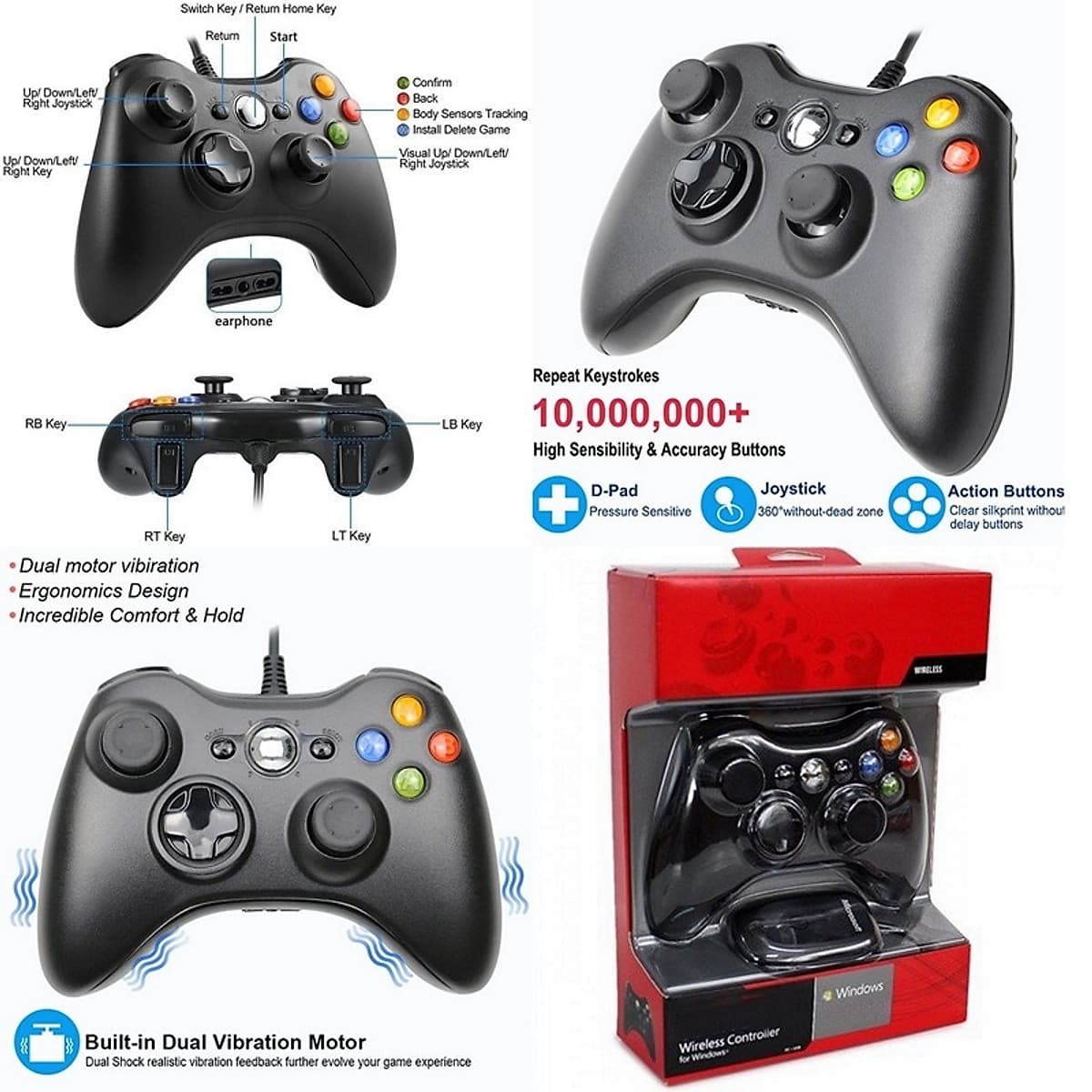 Gamepad X360 USB cho máy tính