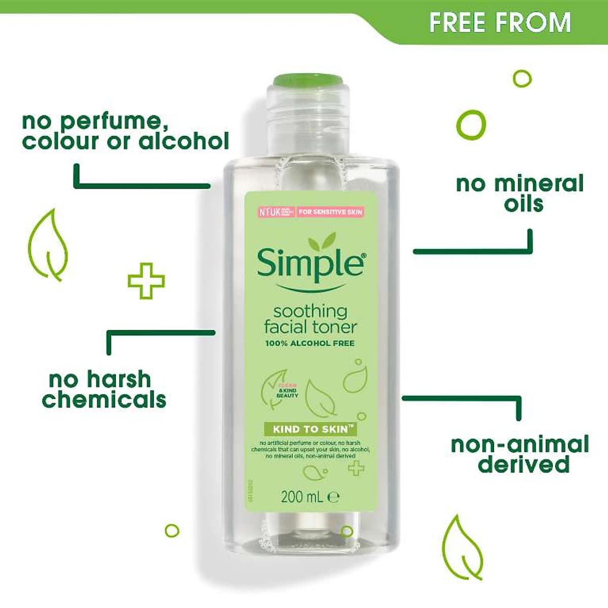 Nước Hoa Hồng Simple Kind To Skin Soothing Facial Toner 200ml - Mẫu Mới