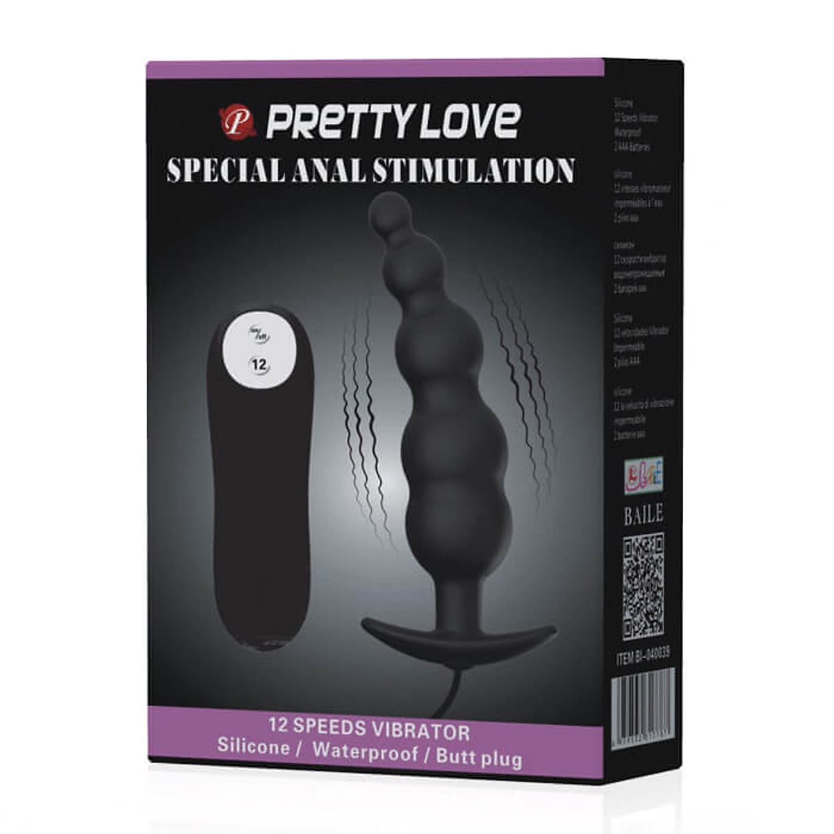 Trứng rung Massage hậu môn cao cấp hột me đen khúc Pretty Love Special Anal Stimulation - 12 chế độ-  Giao hàng kín đáo