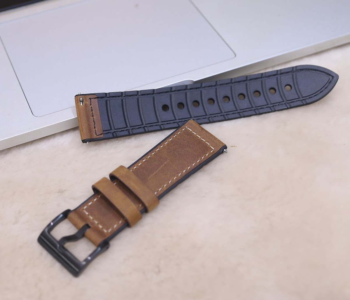 Dây da sáp dầu Vintage thay thế cho đồng hồ thông minh Smart Watch Size 20mm, 22mm Samsung Galaxy/ Huawei GT2/ Xiaomi