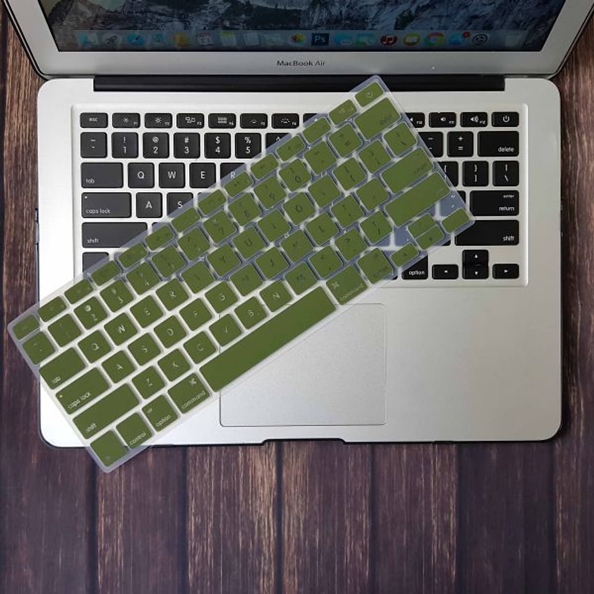 Combo ốp nhựa nhám + phủ phím silicon bảo vệ cho Macbook màu Xanh Rêu tuyệt đẹp