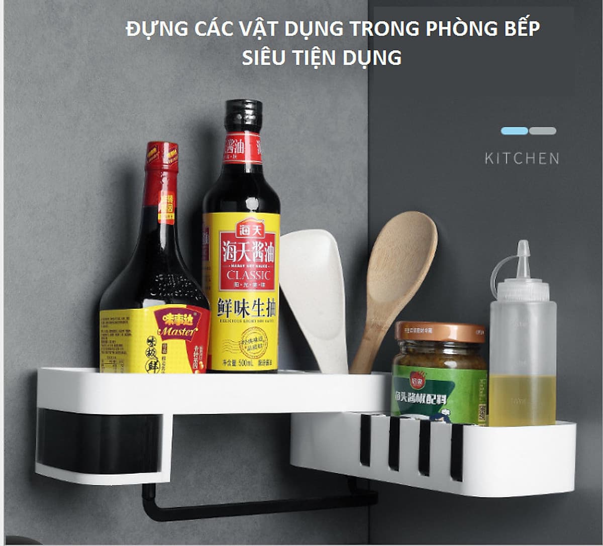 Kệ để đồ nhà tắm xoay 180 2 tầng sang trọng siêu chắc chắn, tiện dụng GD236-KNTXoay 