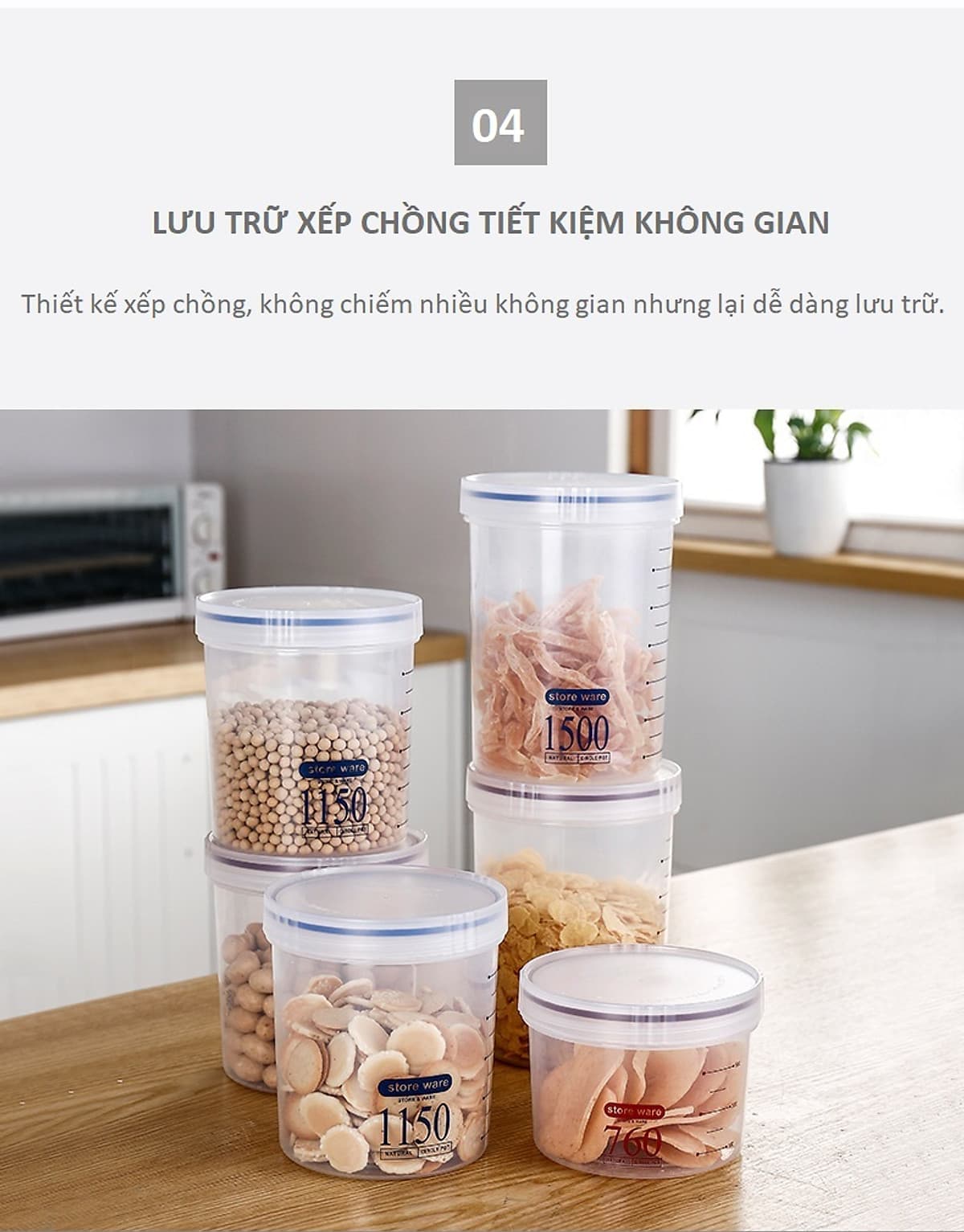 Hộp Đựng Thức Ăn Đa Năng Bằng Nhựa Loại Nắp Vặn Tròn Blackinner GR01 - Ba Dung Tích - Hàng Chính Hãng