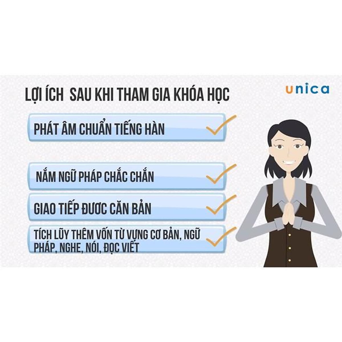  Khóa học NGOẠI NGỮ- Chinh phục tiếng Hàn trung cấp 1 - Từng bước nâng cao -[UNICA.VN