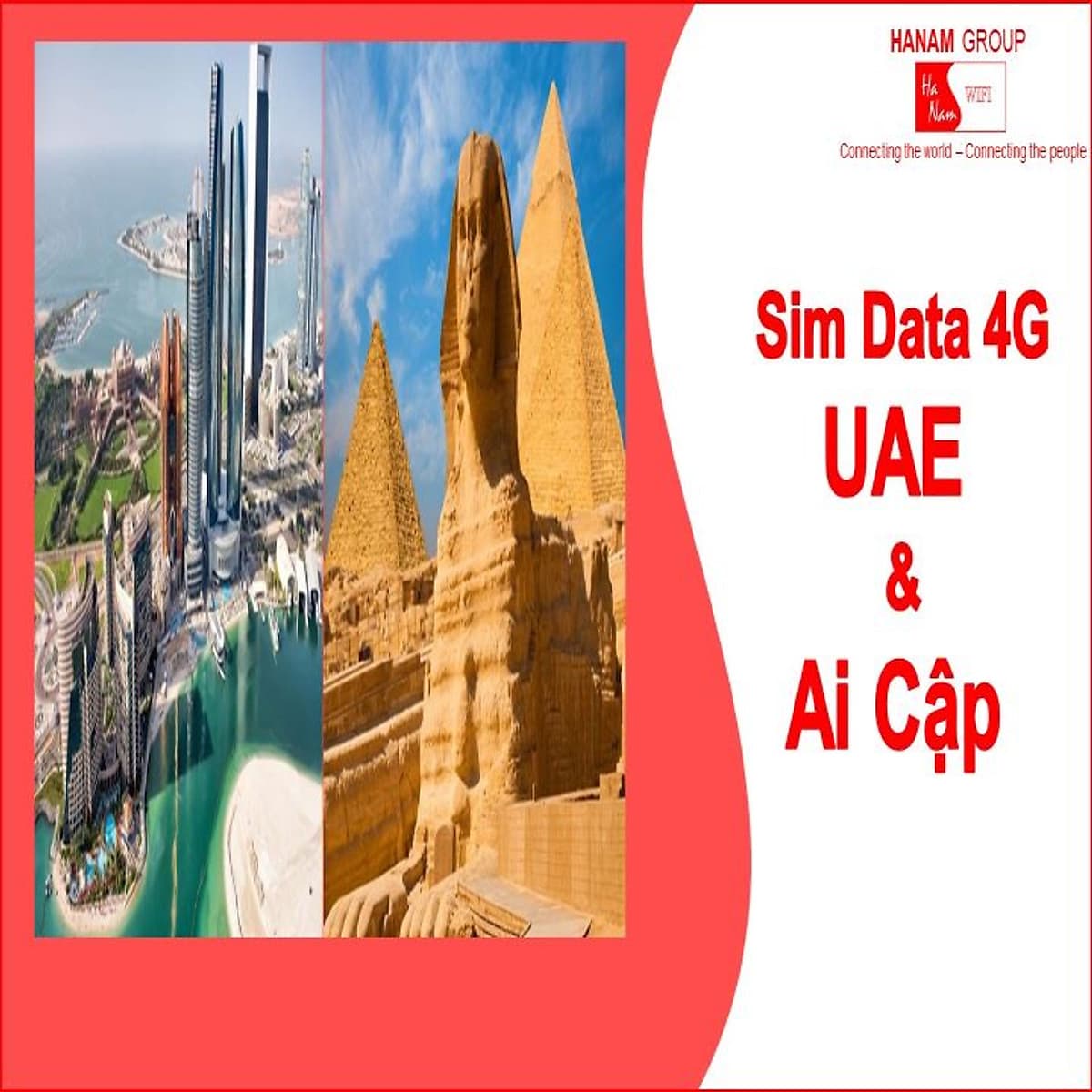 Sim Data 4G UAE-Ai Cập Không Giới Hạn Dung Lượng