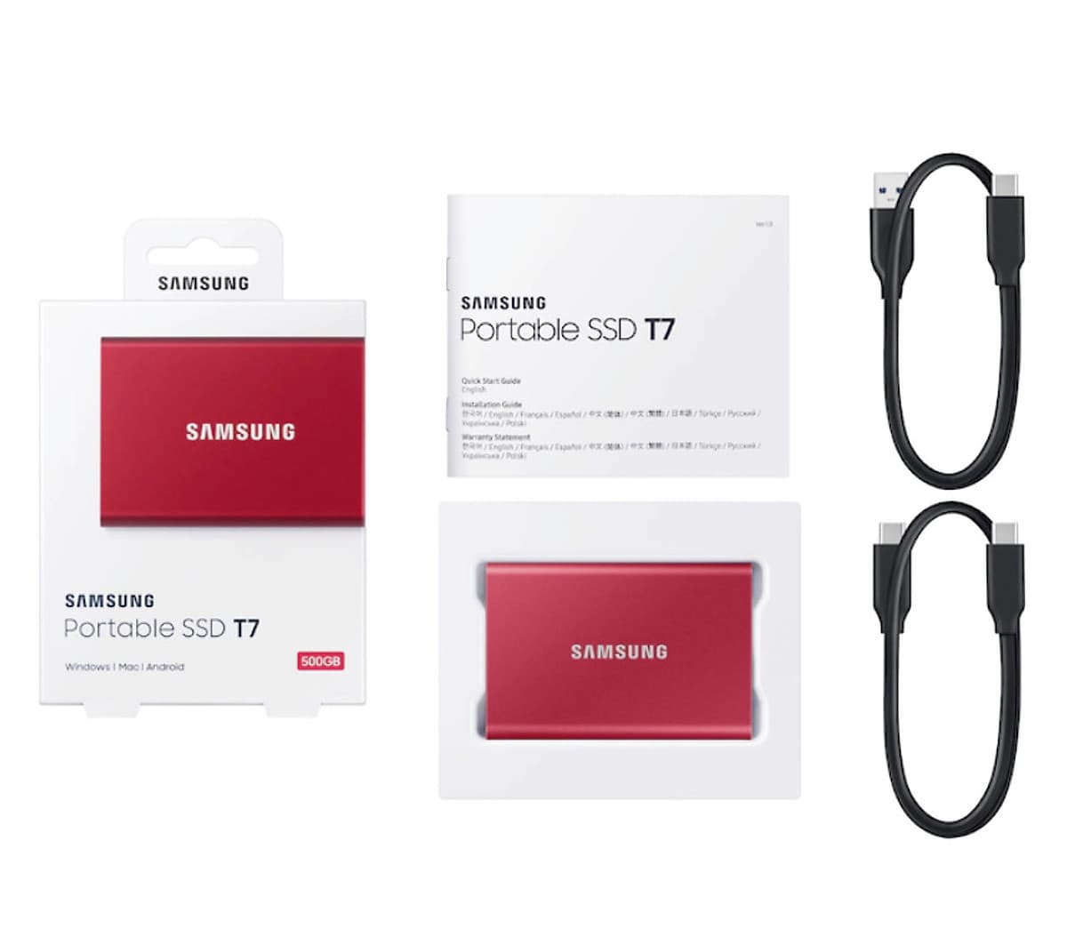 Ổ Cứng Di Động Samsung Portable SSD T7 500GB MU-PC500 - Hàng Chính Hãng