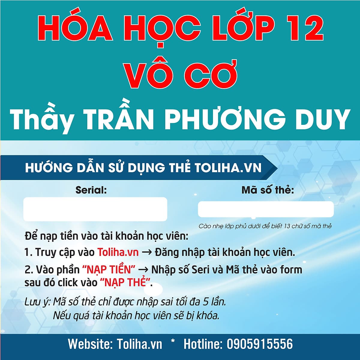 Học Online VẬT LÝ LỚP 12 - Thầy PHẠM VĂN THỌ - Toliha.vn - khóa 9 Tháng