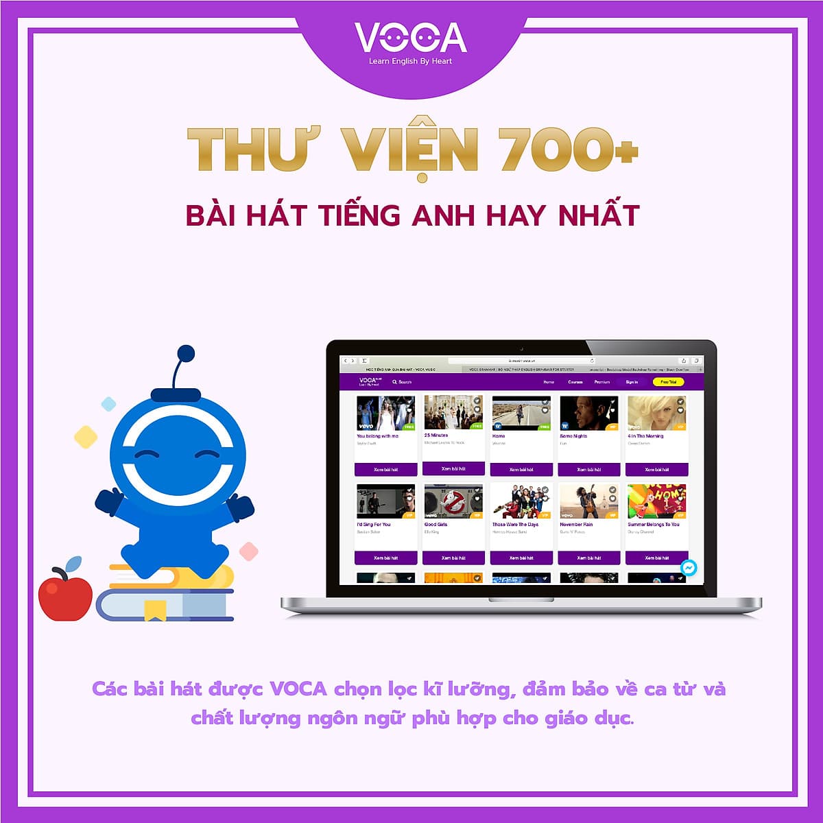MUSIC VIP: Tài Khoản Học Tiếng Anh Qua Âm Nhạc - Giúp bạn cải thiện kỹ năng nghe, nhận diện âm và vốn từ vựng từ với hơn 700+ bài hát tiếng Anh hay nhất - Chia theo cấp độ từ cơ bản đến nâng cao
