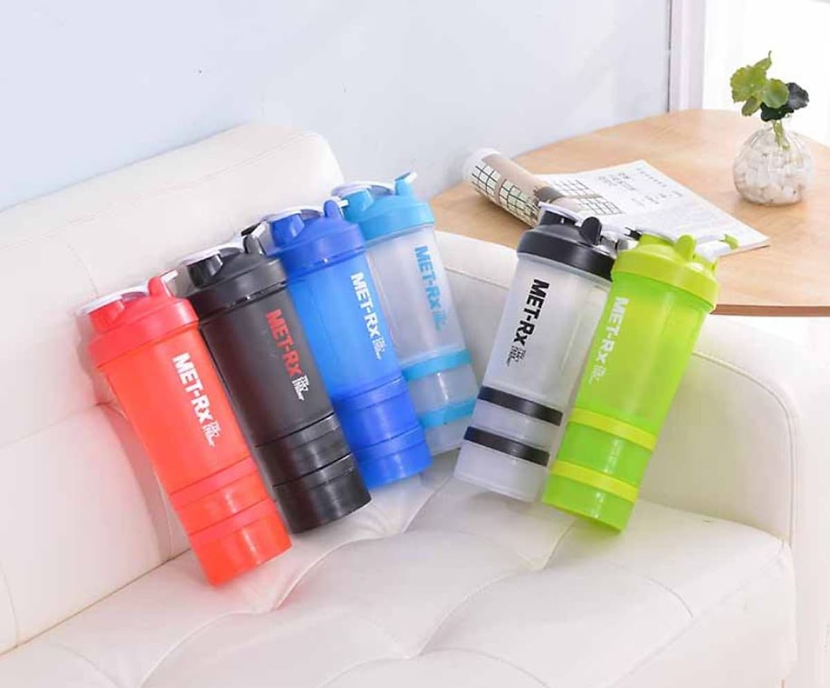 Bình Lắc Shaker, Bình Nước Gym, Bình Thể Thao Cho Gymer 4 in 1 (500ml) - Hàng Chính Hãng Amalife