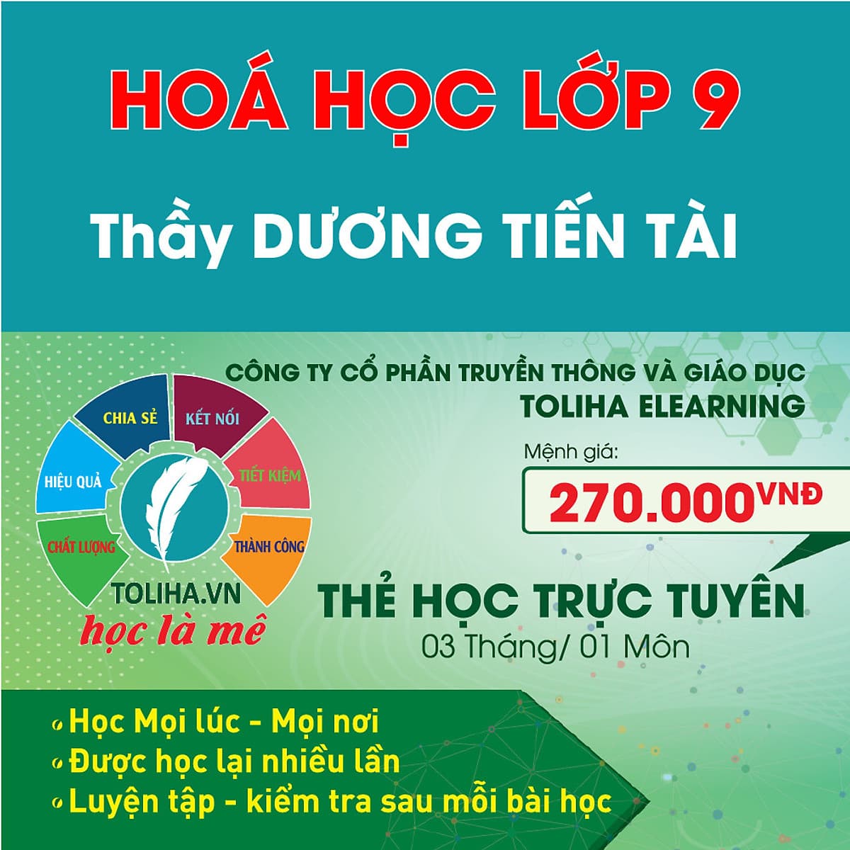 Khóa học HỮU CƠ 9 - CƠ BẢN + NÂNG CAO thầy Dương Tiến Tài - 03 tháng