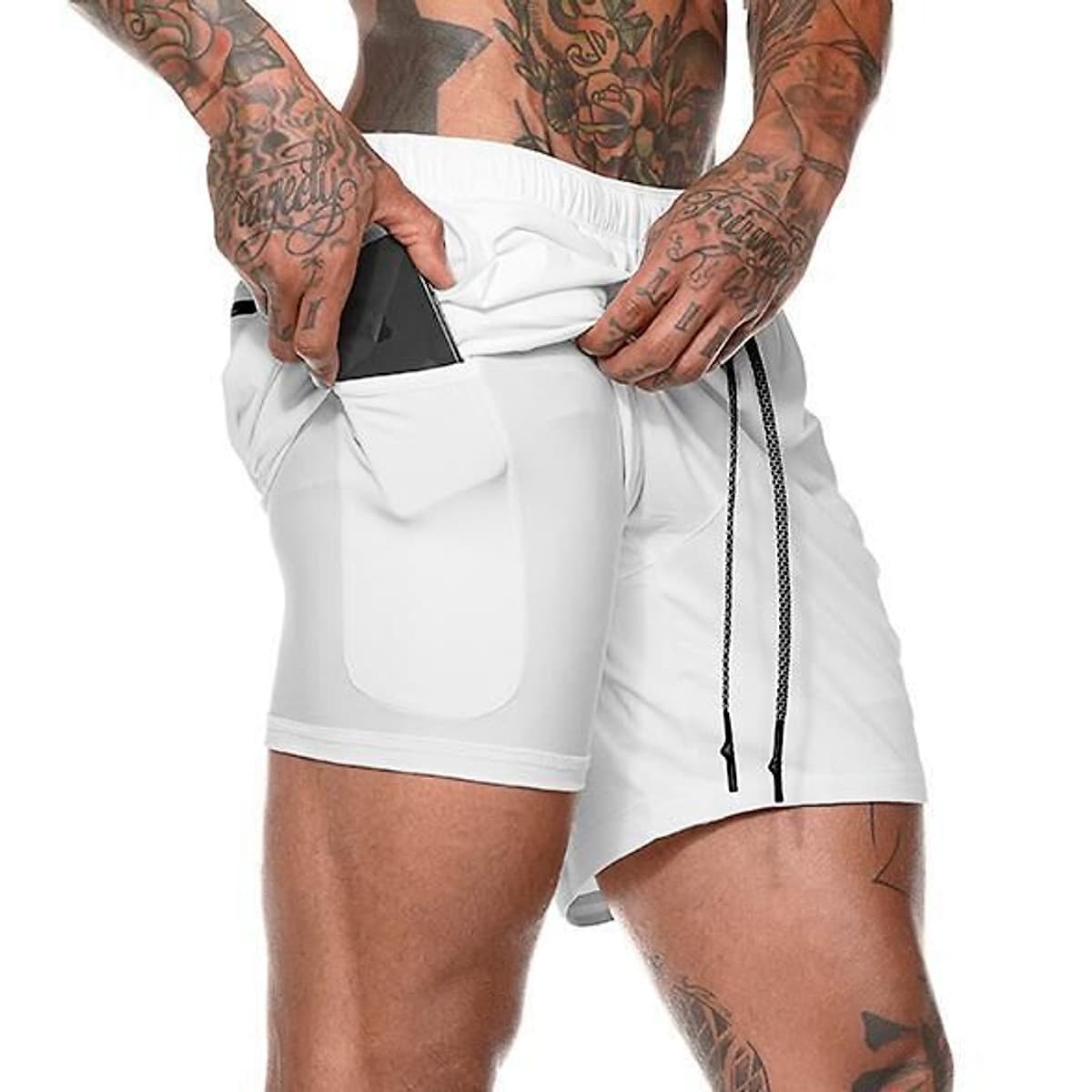 Quần Đùi Gym Nam 2 Lớp - Lót Quần Legging, Quần Short Thể Thao, Quần Legging Nam Liền Quần Đùi Tập Gym Nam SZone SQ516