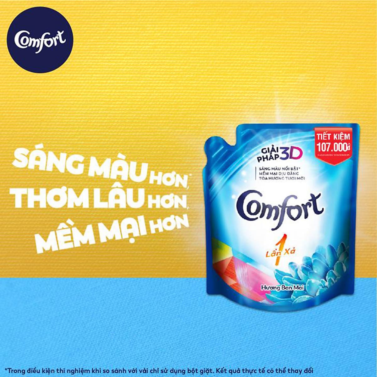 Combo 2 Nước Xả Vải Comfort Một Lần Xả Hương Ban Mai Túi 2.6L
