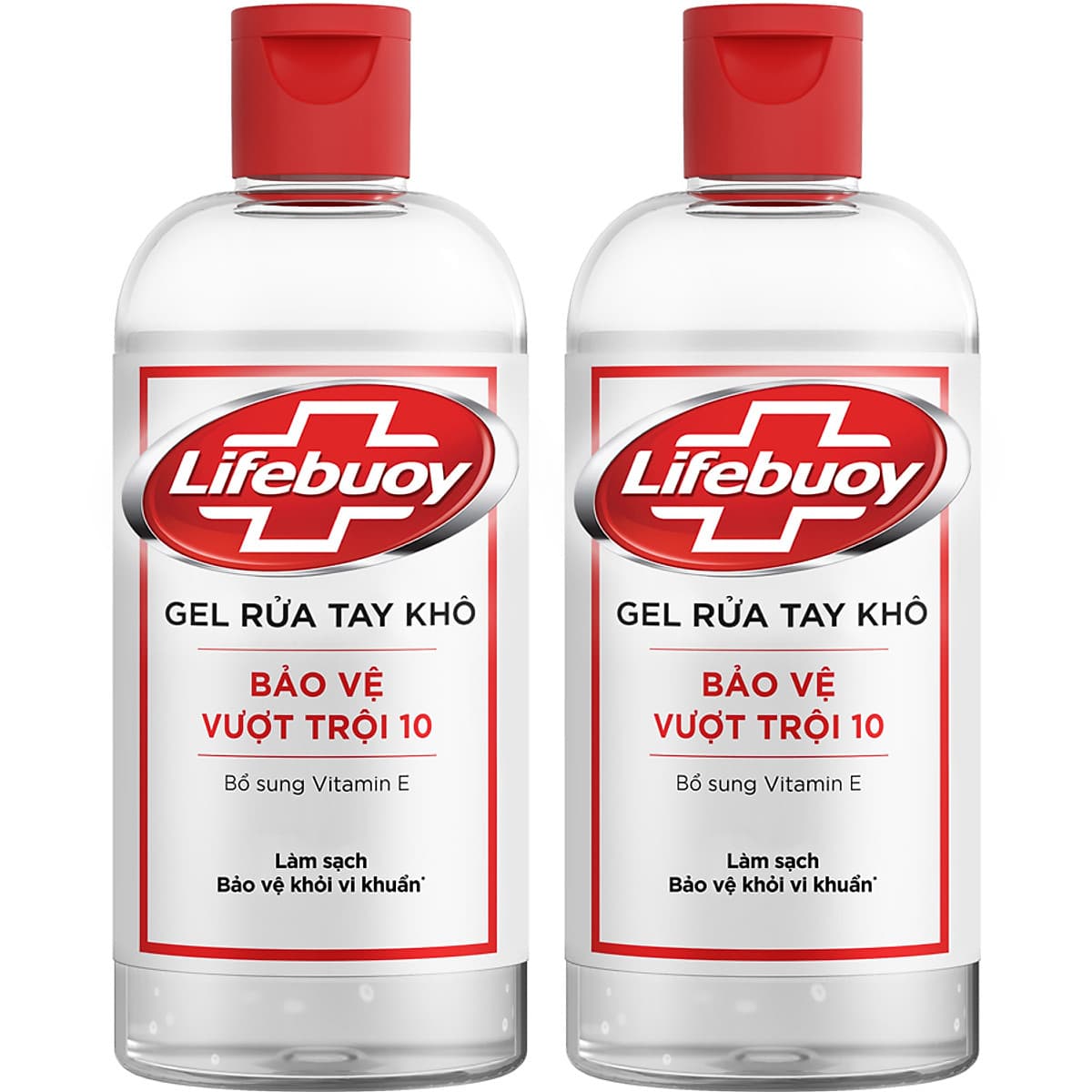 Combo 2 Chai Gel Rửa Tay Khô Sạch Siêu Nhanh Lifebuoy Bảo Vệ Vượt Trội 10 (Chai Nắp 235ml x 2)