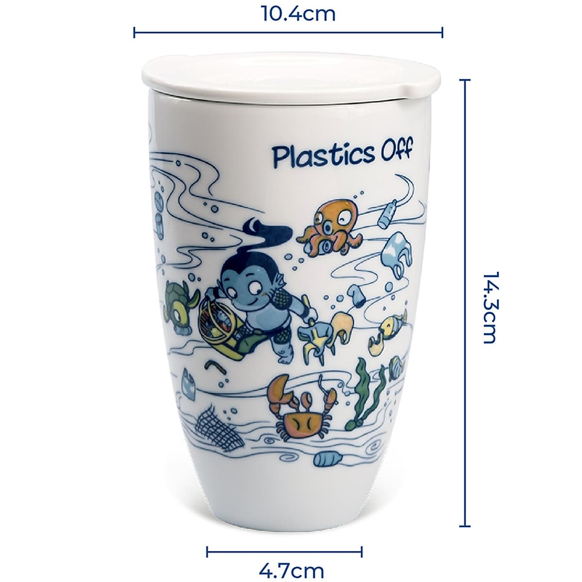 Ly Cao Gốm Sứ Minh Long Có Nắp - Sơn Tinh Thủy Tinh 214890SONN (K3) 0.48L
