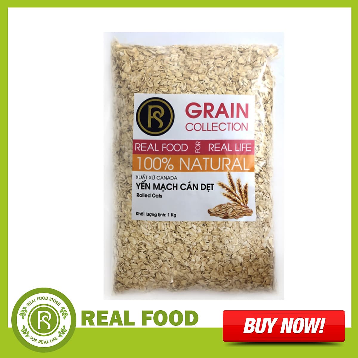  Túi Yến Mạch Cán Dẹt REAL FOOD STORE (Nhiều lựa chọn)