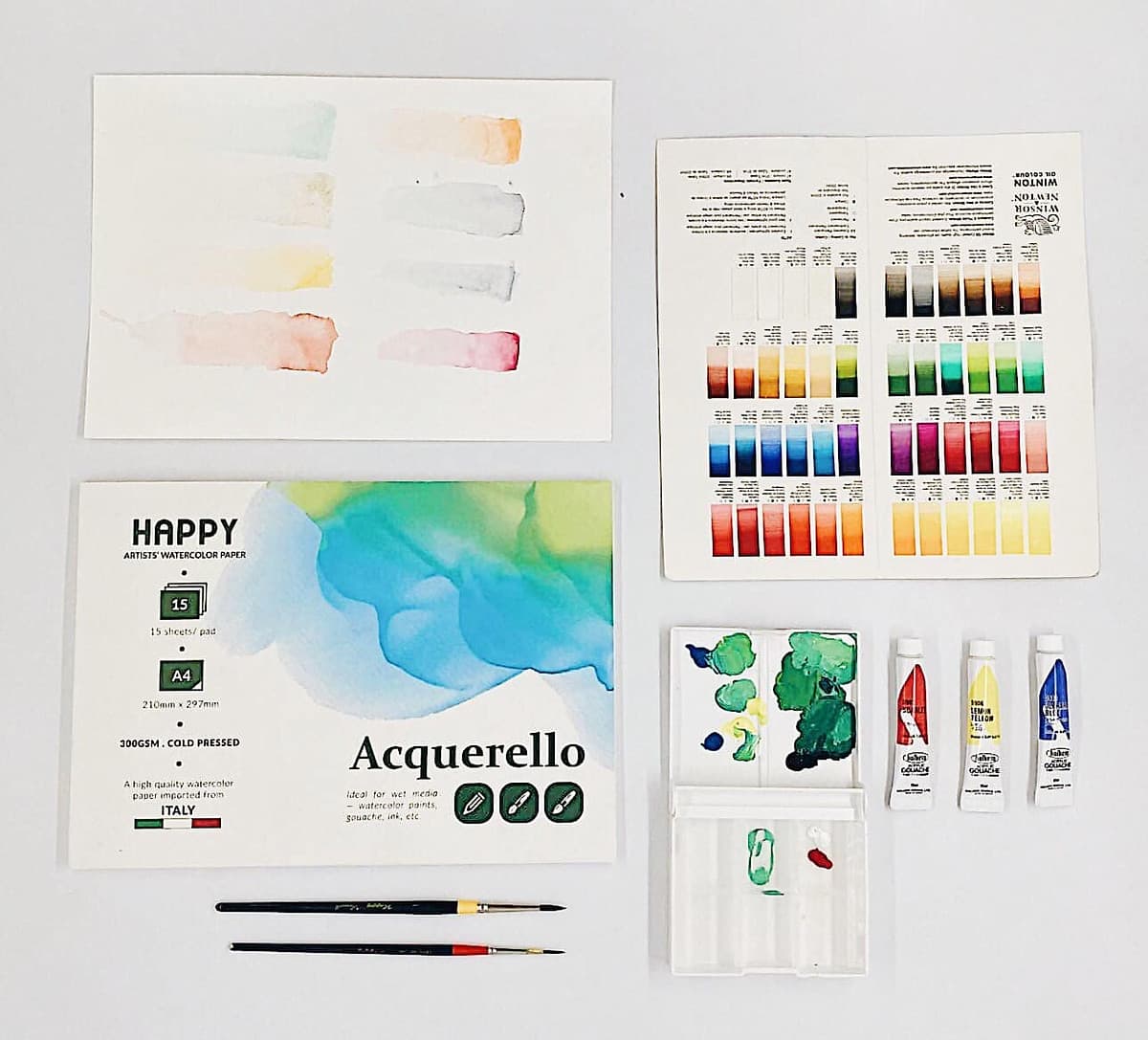 Combo 3 Tệp Giấy Vẽ Màu Nước Happy Artists' Watercolor Paper 300gsm