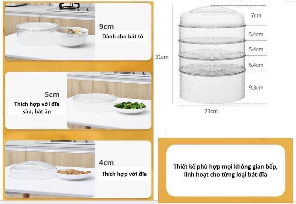 LỒNG BÀN GIỮ NHIỆT DELISH GIỮ MÓN ĂN NÓNG HỔI, THƠM NGON