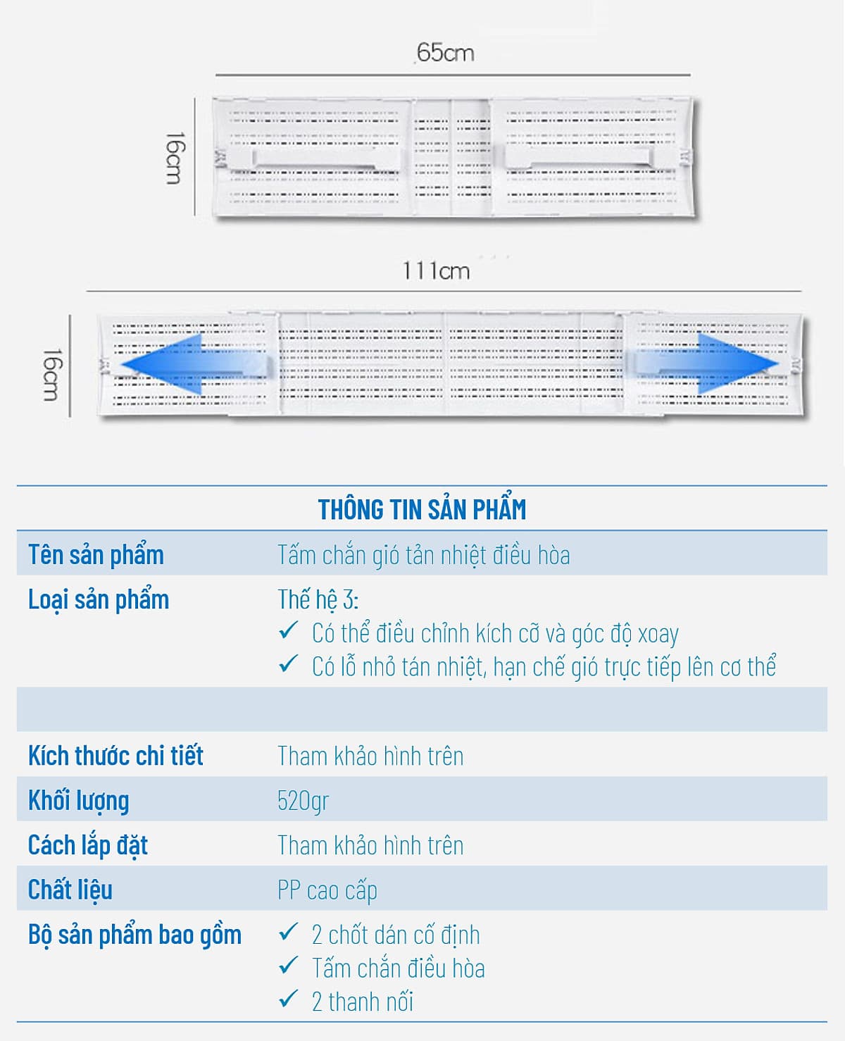 Tấm Chắn Gió Điều Hòa - Tản Nhiệt Máy Lạnh - Thiết Kế Lỗ Nhỏ Tránh Gió Trực Tiếp Từ Điều Hòa - Xoay 180 độ - Chăm Sóc Sức Khỏe Gia Đình, nhựa pvc thân thiện môi trường