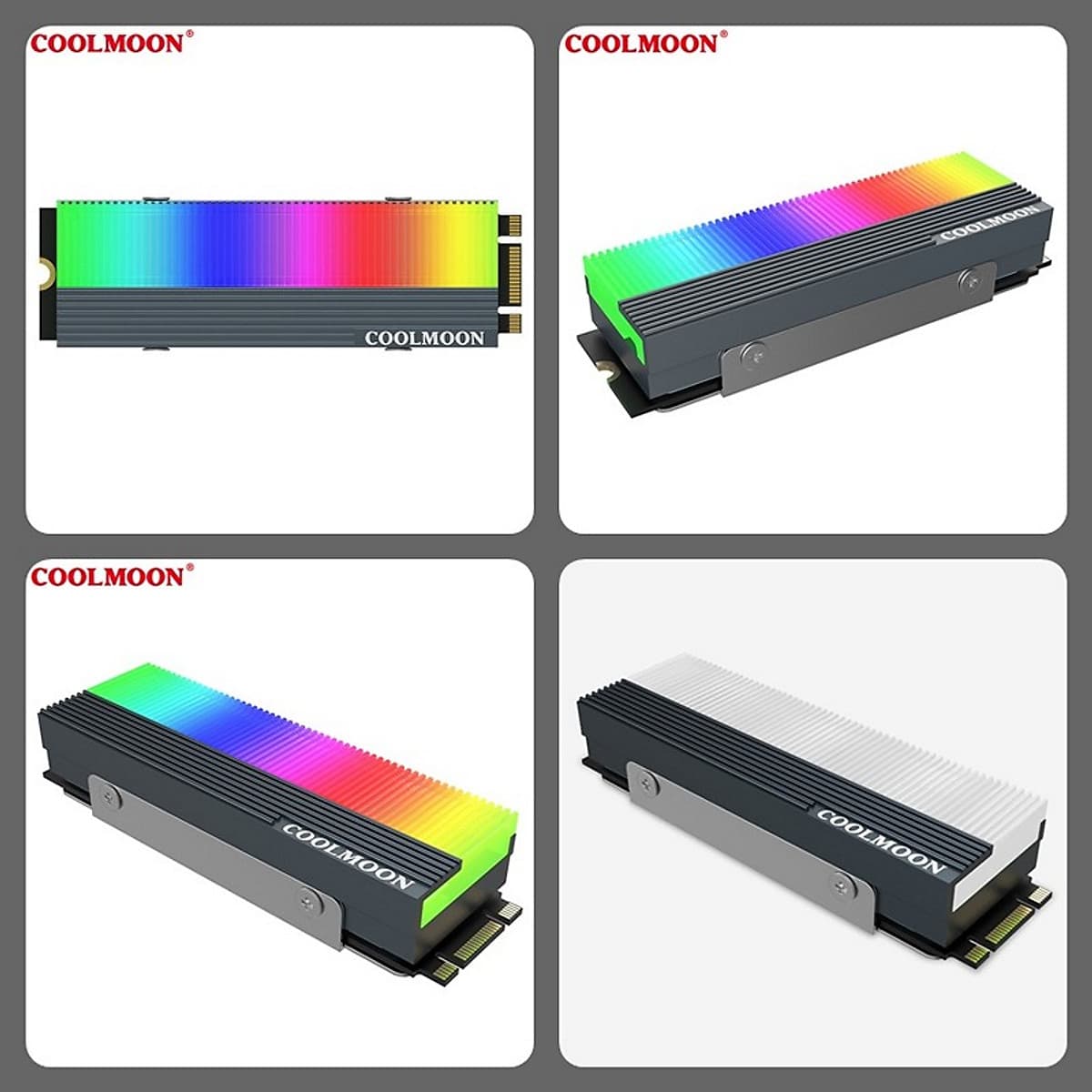 Tản Nhiệt  Led RGB Coolmoon CM-M73S cho ổ cứng SSD M2 2280 - hàngnhập khẩu