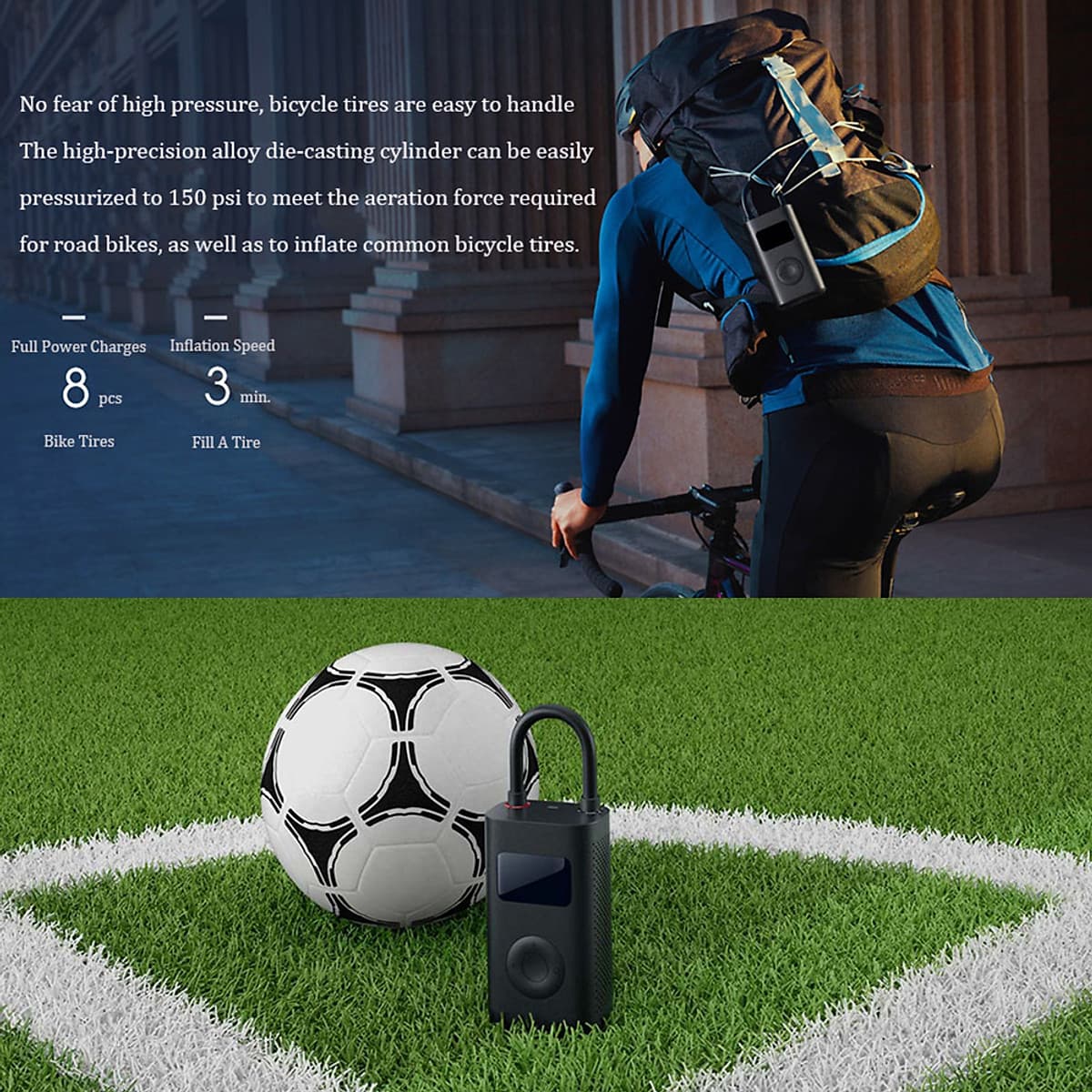 Bơm Nén Khí Cầm Tay Di Động Xiaomi Mijia MJCQ01QJ