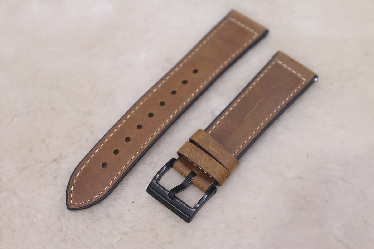 Dây da sáp dầu Vintage thay thế cho đồng hồ thông minh Smart Watch Size 20mm, 22mm Samsung Galaxy/ Huawei GT2/ Xiaomi