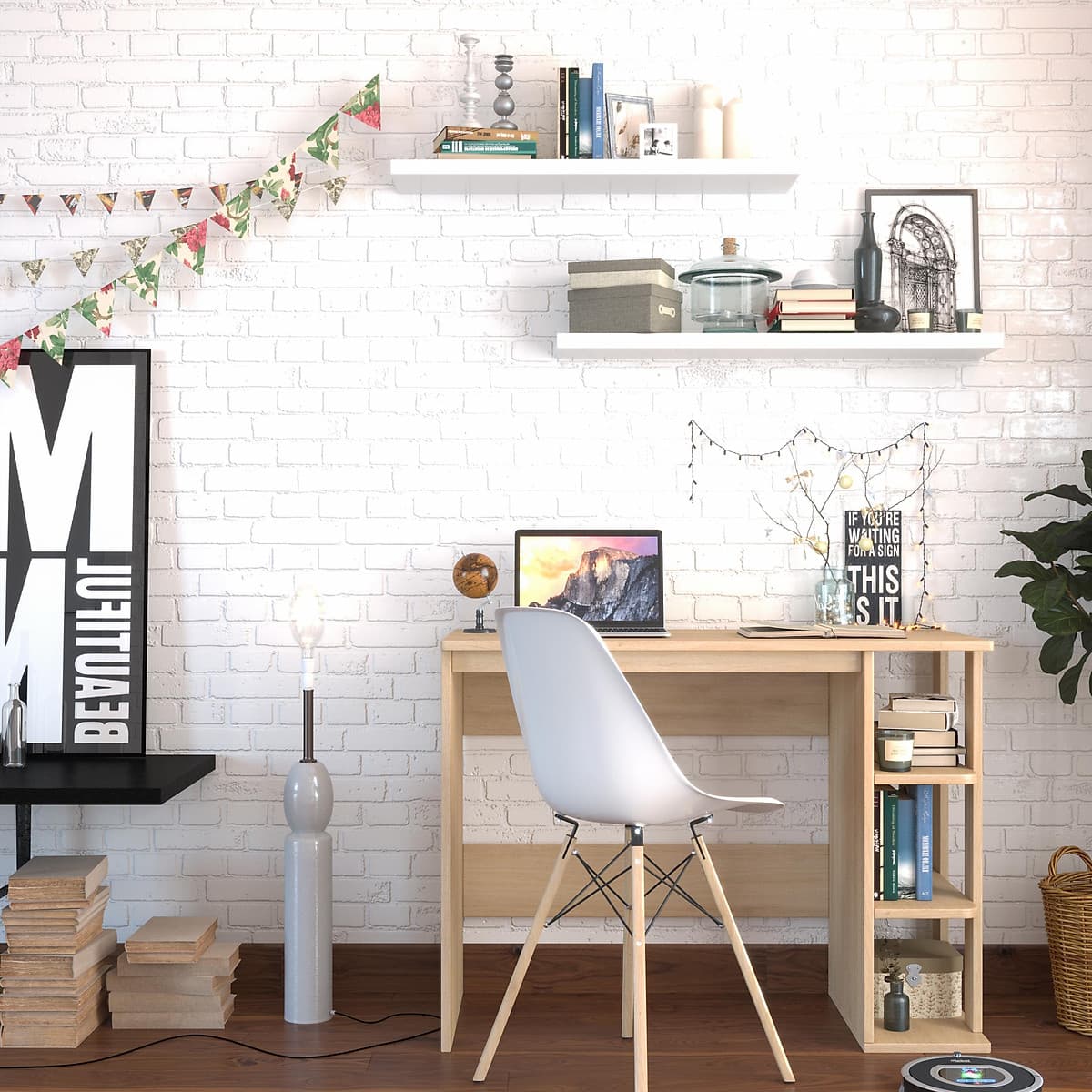 Bàn Làm Việc Kết Hợp Kệ Sách Đa Năng 