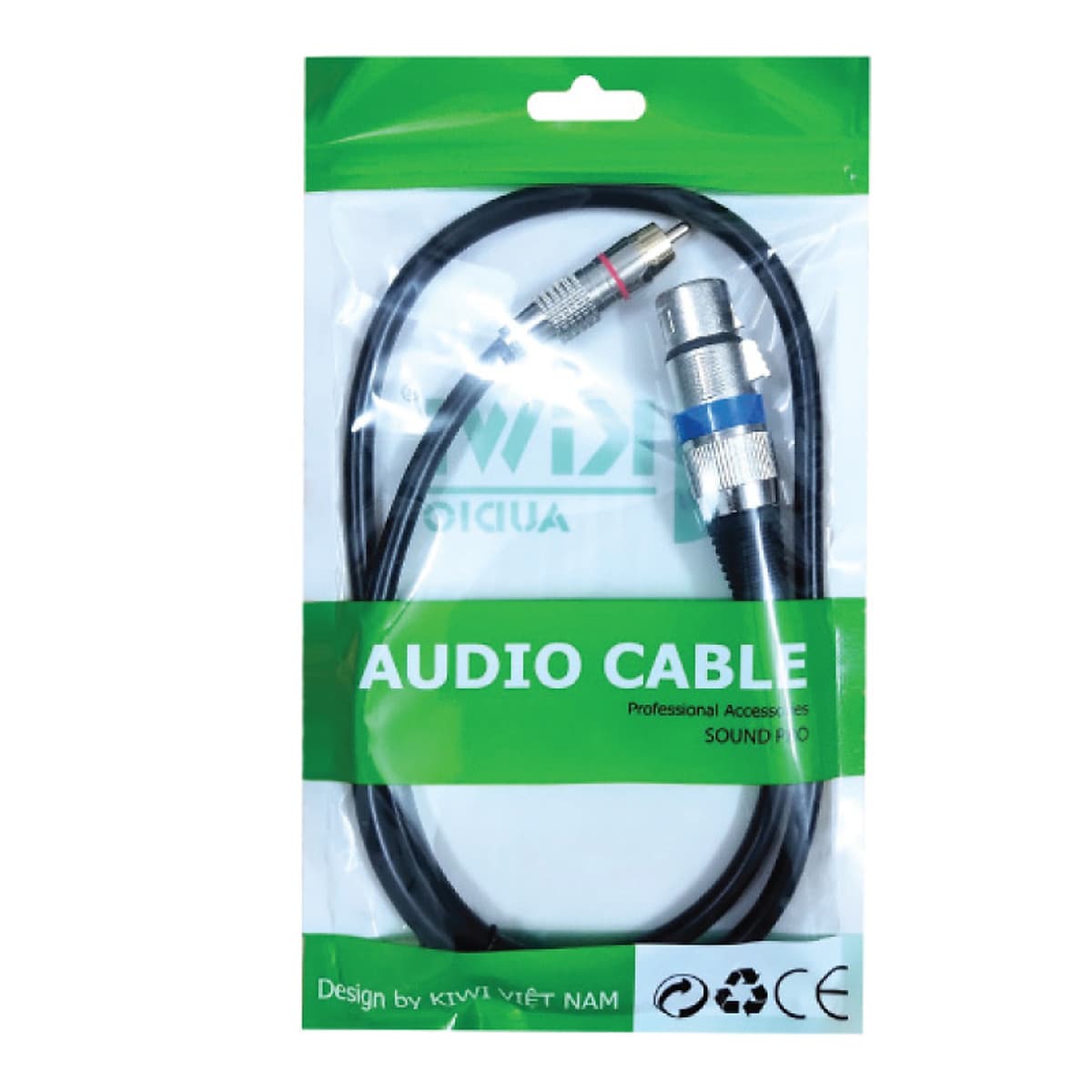 Dây canon 1 đầu cái ra 1 đầu hoa sen Kiwi bằng đồng – Hàng chính hãng