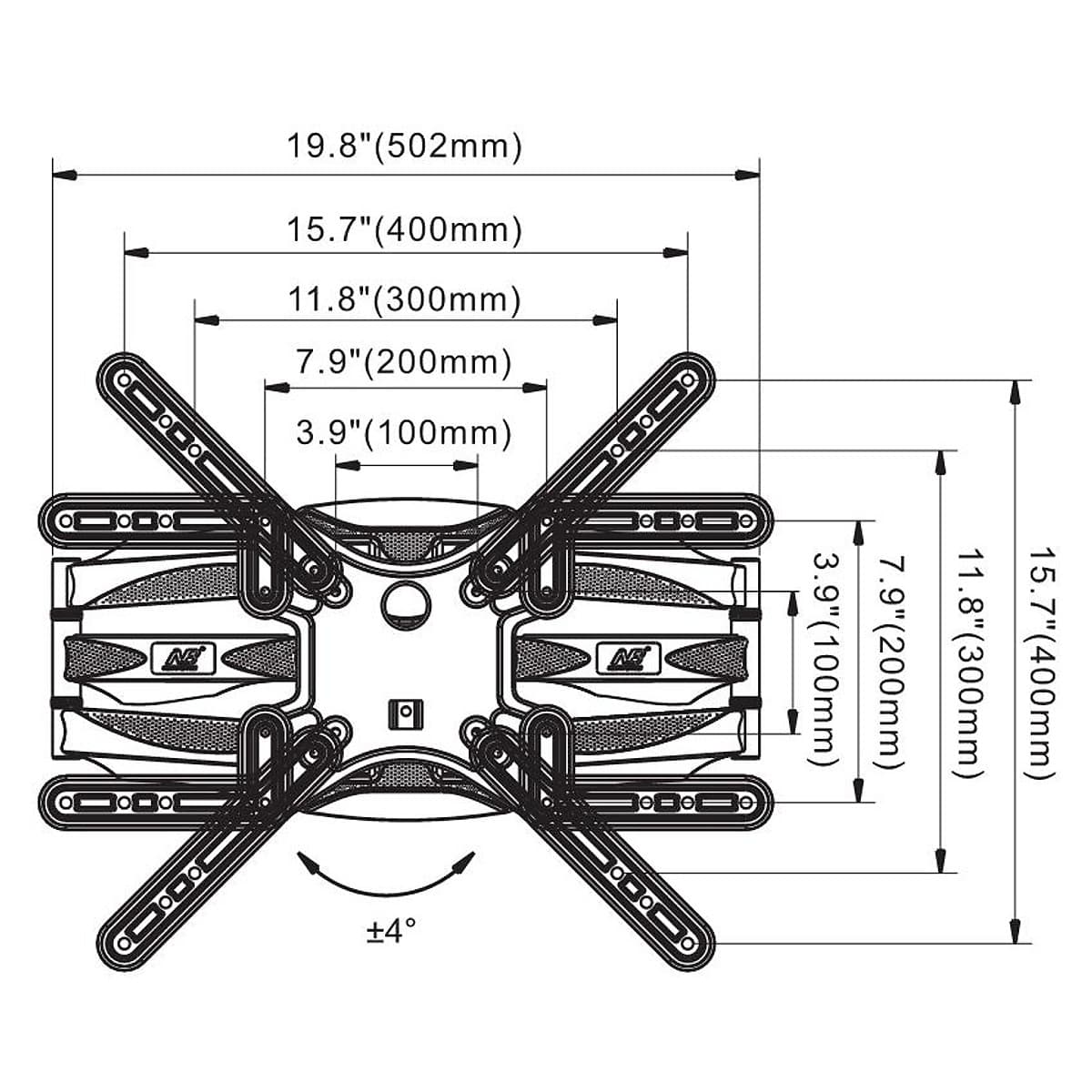 Giá treo tivi đa năng góc 4 tay nhập khẩu NBP5 (32-60inch)